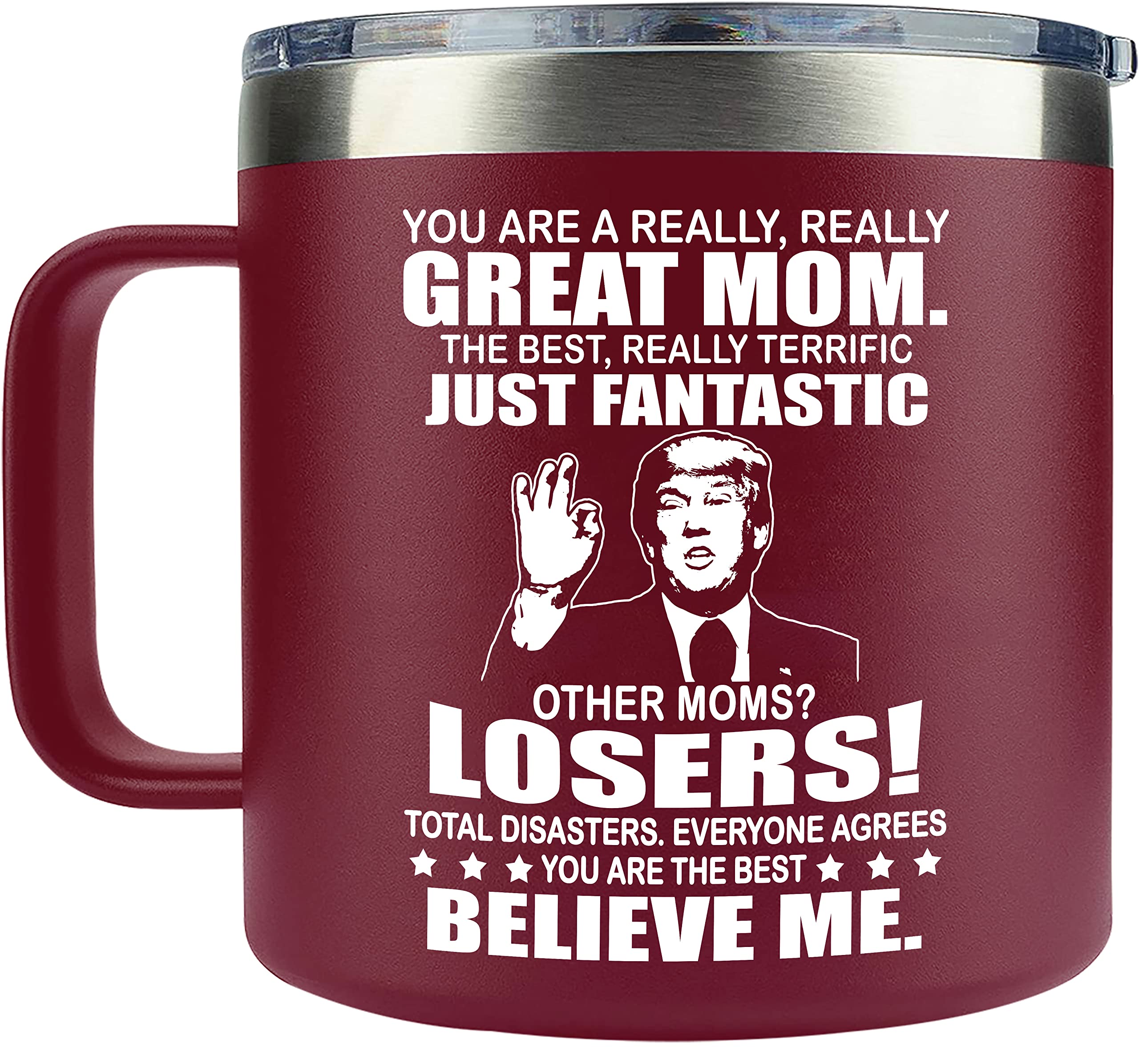 Gifts for Mom from Daughter, Son - Mothers Day Gifts for Mom, Wife, Women - Moms Birthday Gift Ideas, Cool Birthday gifts for Moms, Mothers - Best mom Mug, 14 Oz Stainless Steel moms Coffee Mug
