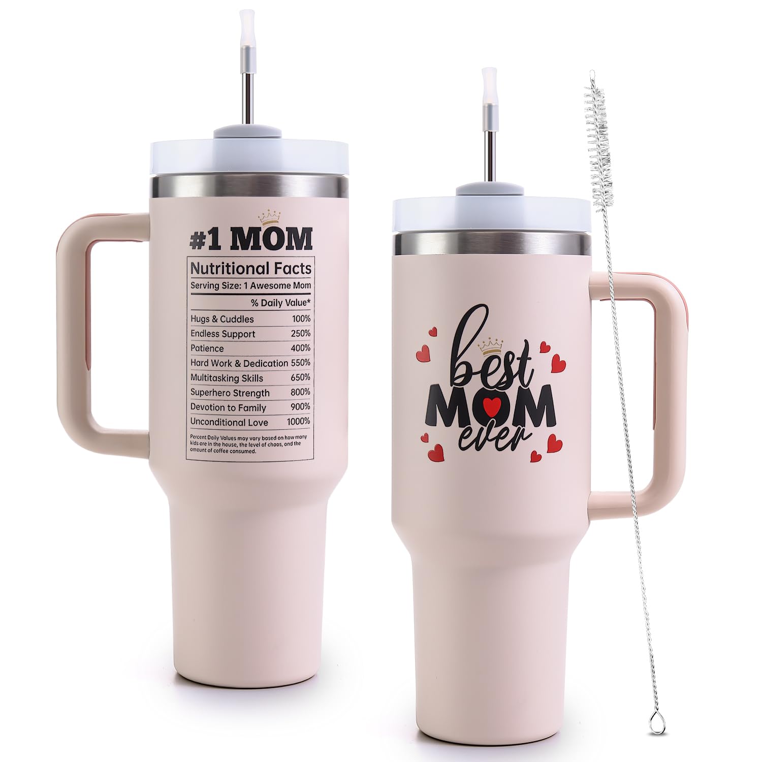 Best Mom Ever Tumbler with Handle 40oz Mothers Day Gifts for Mom from Daughter, Son- Mama Coffee Tumbler, Best Mom Ever Mug - Mother's Day Christmas Birthday Gifts