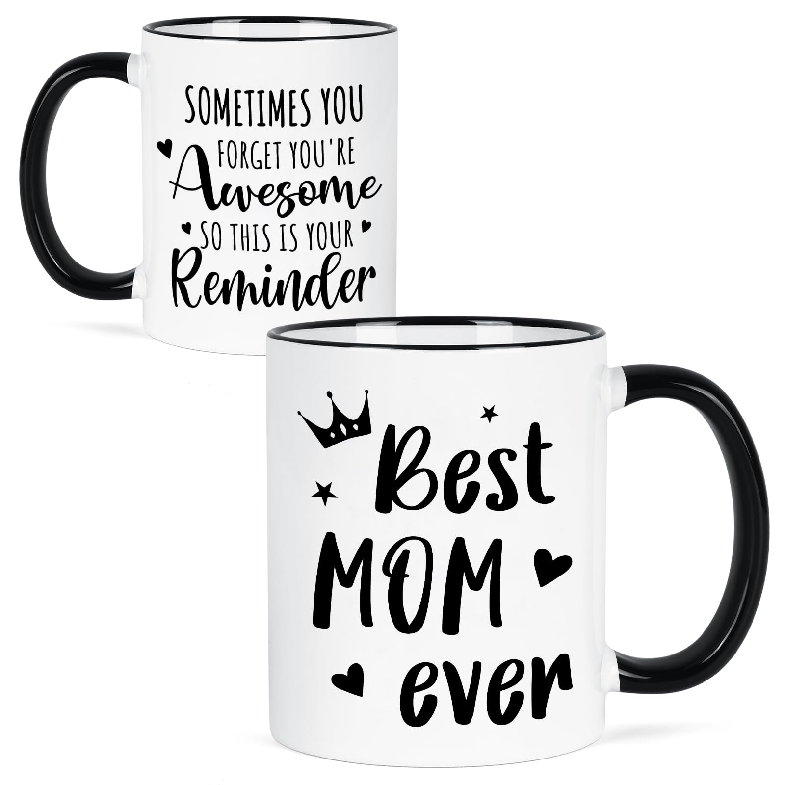 YHRJWN Best Mom Ever Gifts, Gifts for Mom from Daughter Son, Mothers Day Gifts for Mom, Best Mom Ever Mug, Birthday Christmas Gifts for Mom, Mother Gifts, Mom Gifts Idea, New Mom Gifts, 11 Oz, White