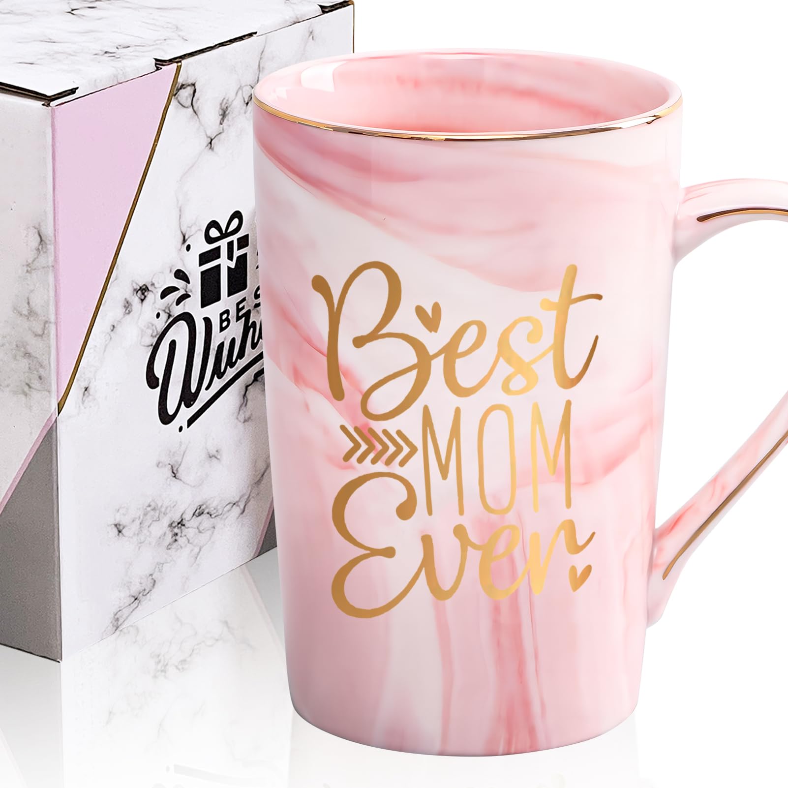 Mothers Day Gifts for Mom from Daughter Son 14 Oz Coffee Mug Best Ever Mama Grandma Stepmom Mother-In-Law Birthday Present Pink
