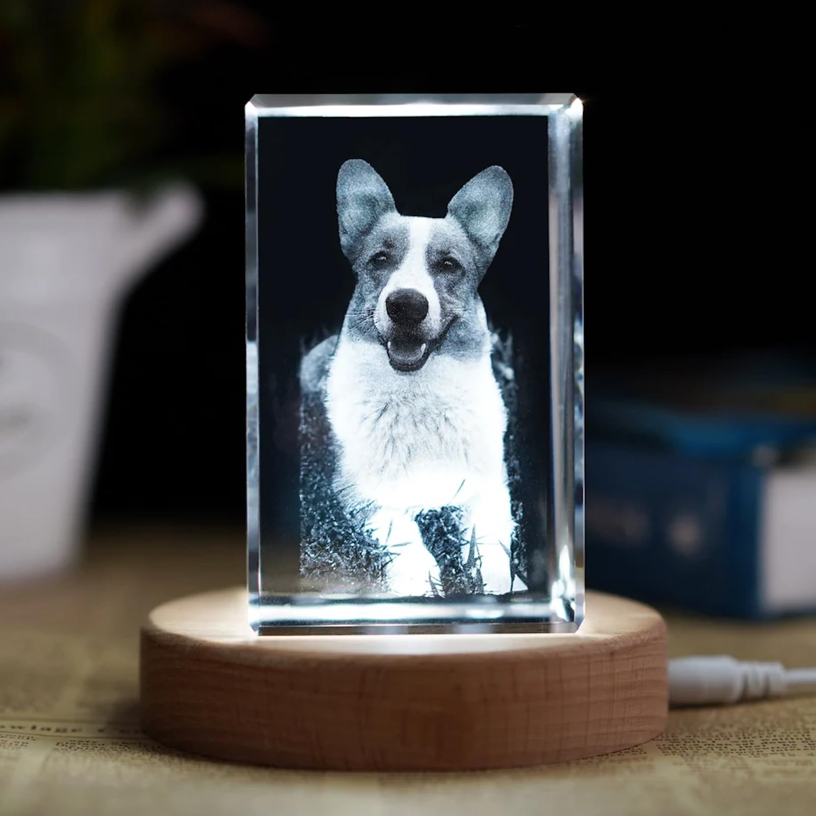 3D Crystal Photo, Custom 3D Photo In Glass Personalized Gifts for Her Him Birthday Anniversary Christmas, 3D Picture Glass Cube with Gift Box