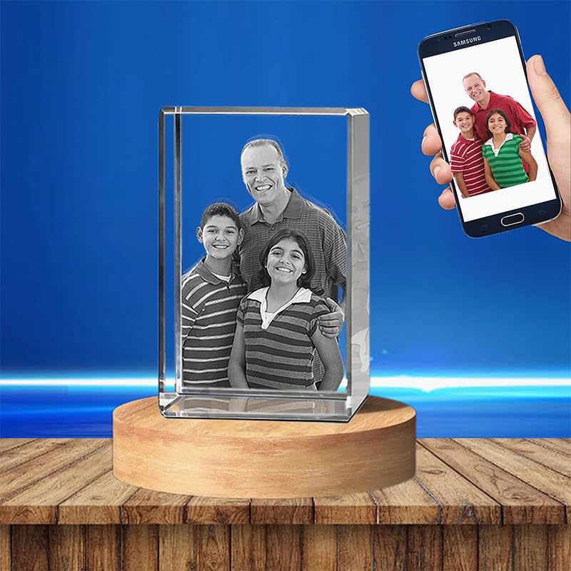 remberever Personalized 3D Crystal Photo, Custom Photo Crystal, Laser Etched Engraved Inside with Picture Photograph, Glass Cube Gift Idea, Box