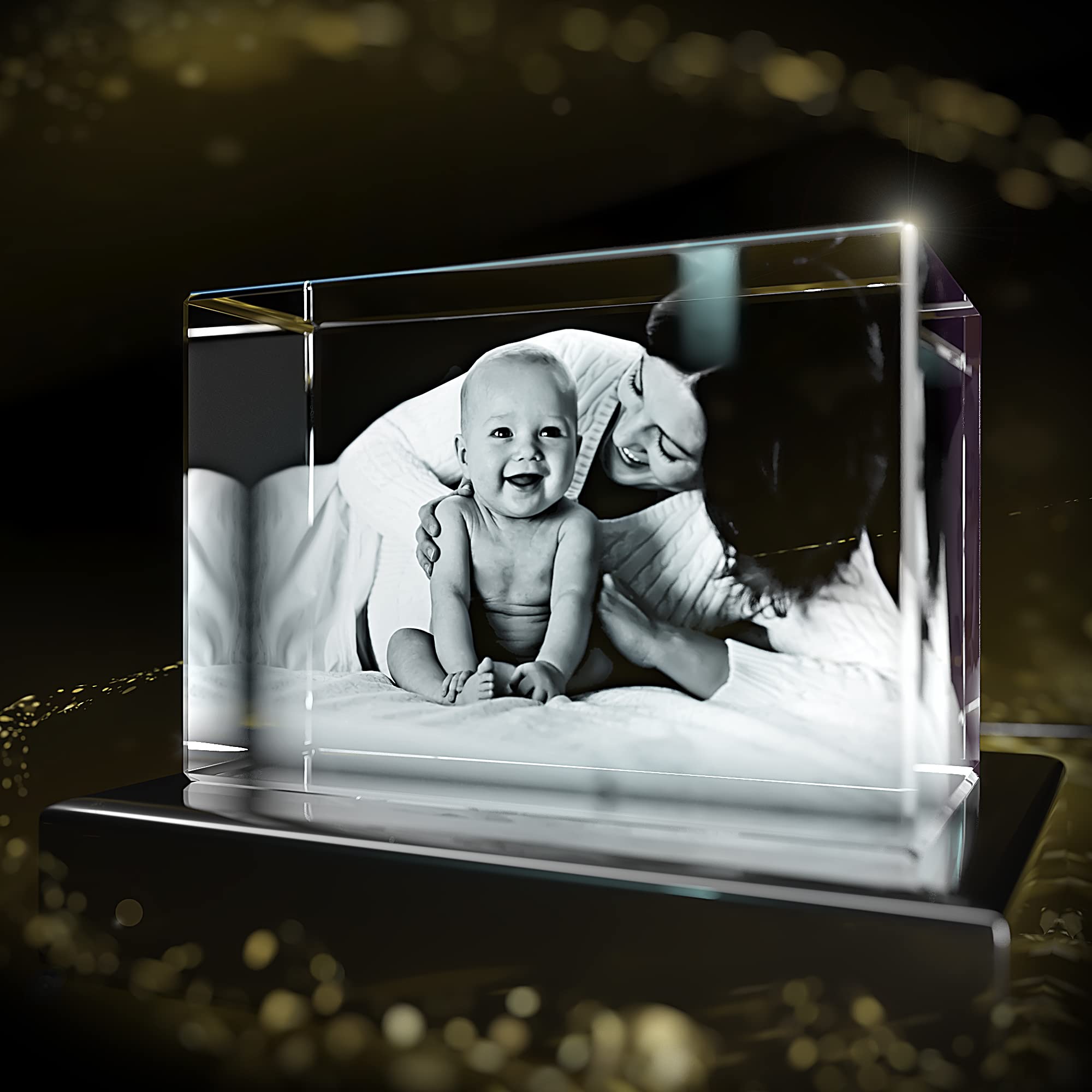 STRONGUS 3D Crystal Photo Mothers Day Gifts for - Mom, Girlfriend, Her, Him, Boyfriend, Dad, Birthday, Anniversary, 3D Customized Picture (Medium)