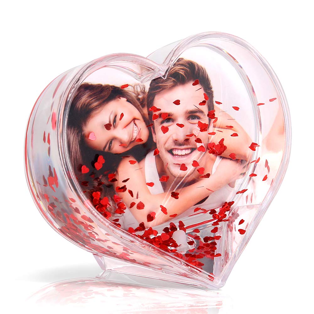Glitter Picture Frame Liquid Best Friends Acrylic Floating Water Personalized Snow Globe Photo Frame Cute Family Couple Custom Birthday Gifts for Women