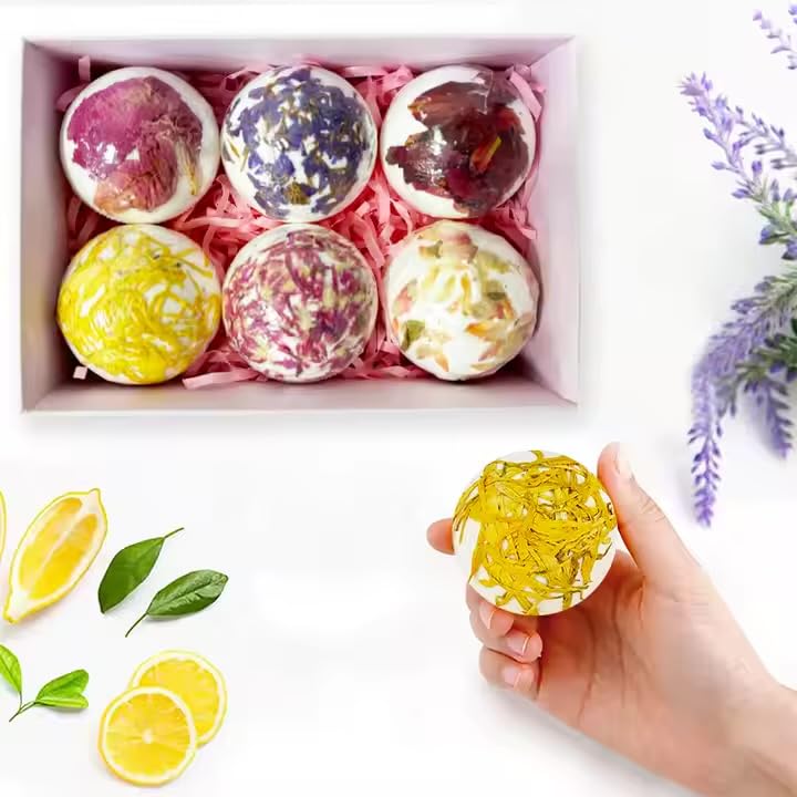 Bombas de baño de Flores secas con aceites esenciales para Mujer, productos de bienestar de spa personalizados, burbujas de baño de Aroma Fuerte
