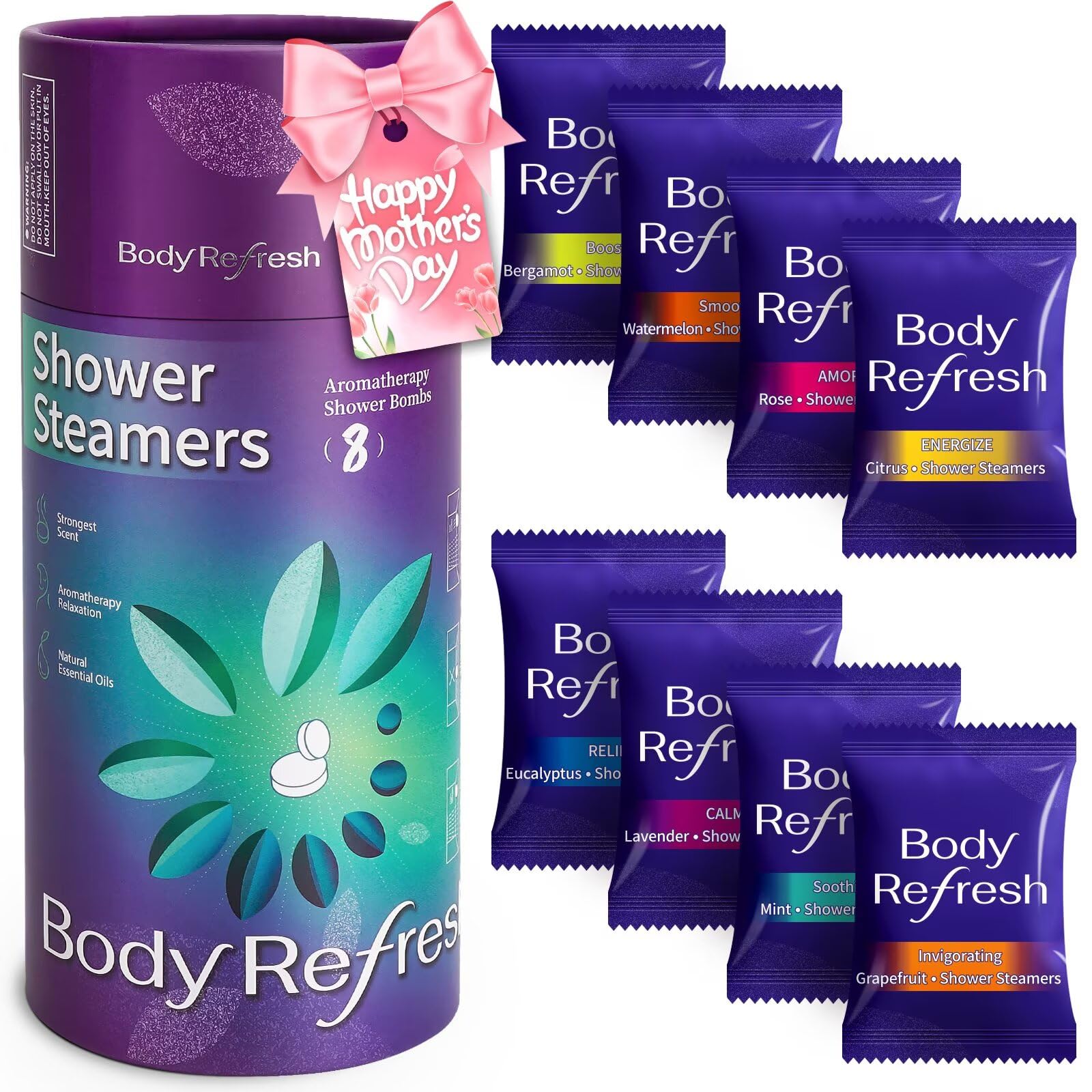 Shower Steamers Aromatherapy - Birthday Gifts for Women, 8 Pack Shower Bombs with Essential Oils, Spa Gifts for Women, Mothers Day Gifts for Mom, Wife, Graduation Gifts for Her
