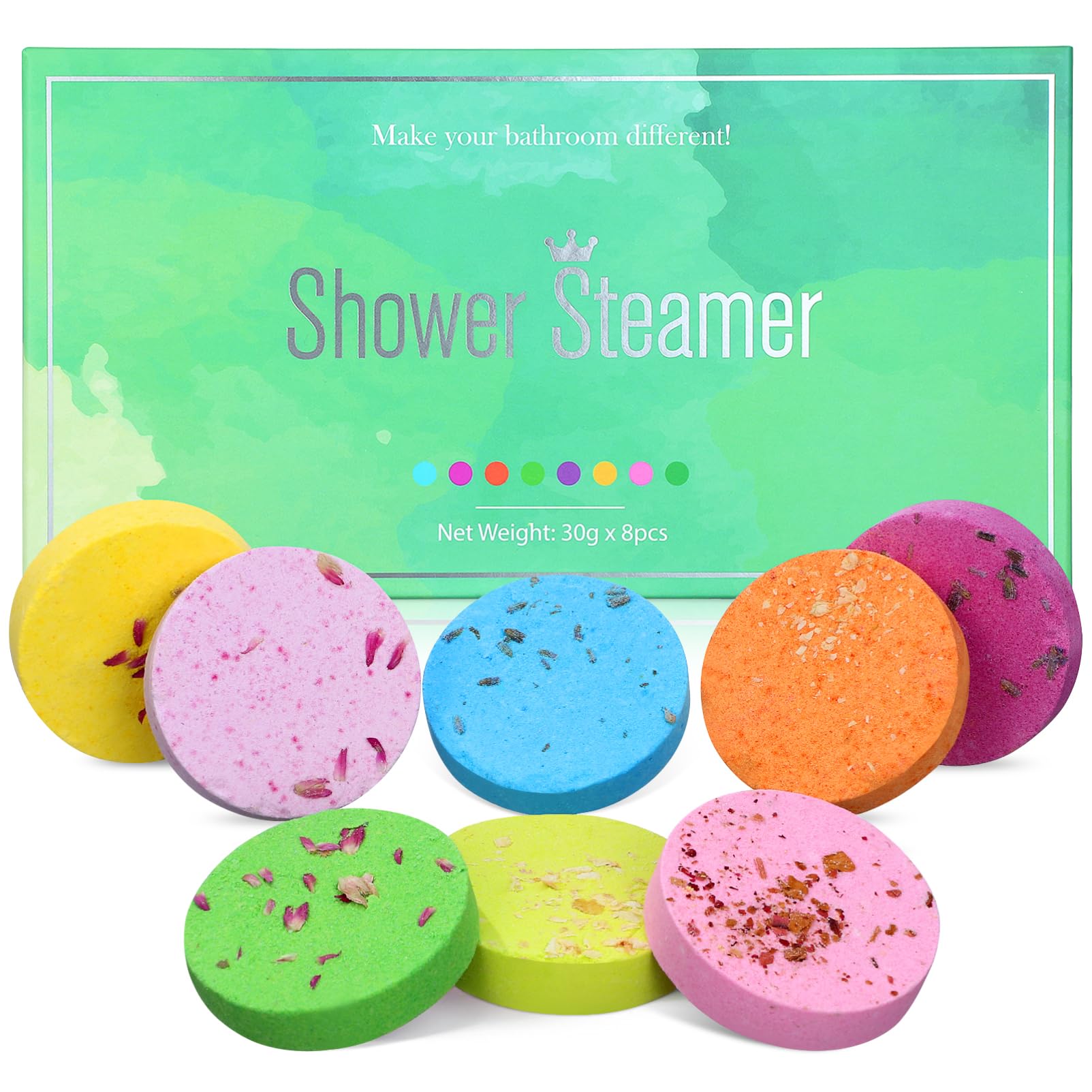 MAGICLULU 8 Pack Shower Steamers Women Bath Bombs Set Shower Bath Tablets with Natural Essential Oils 8 Fragrances Individually Wrapped Ideal for Women Stocking Stuffers Christmas Birthday Gifts
