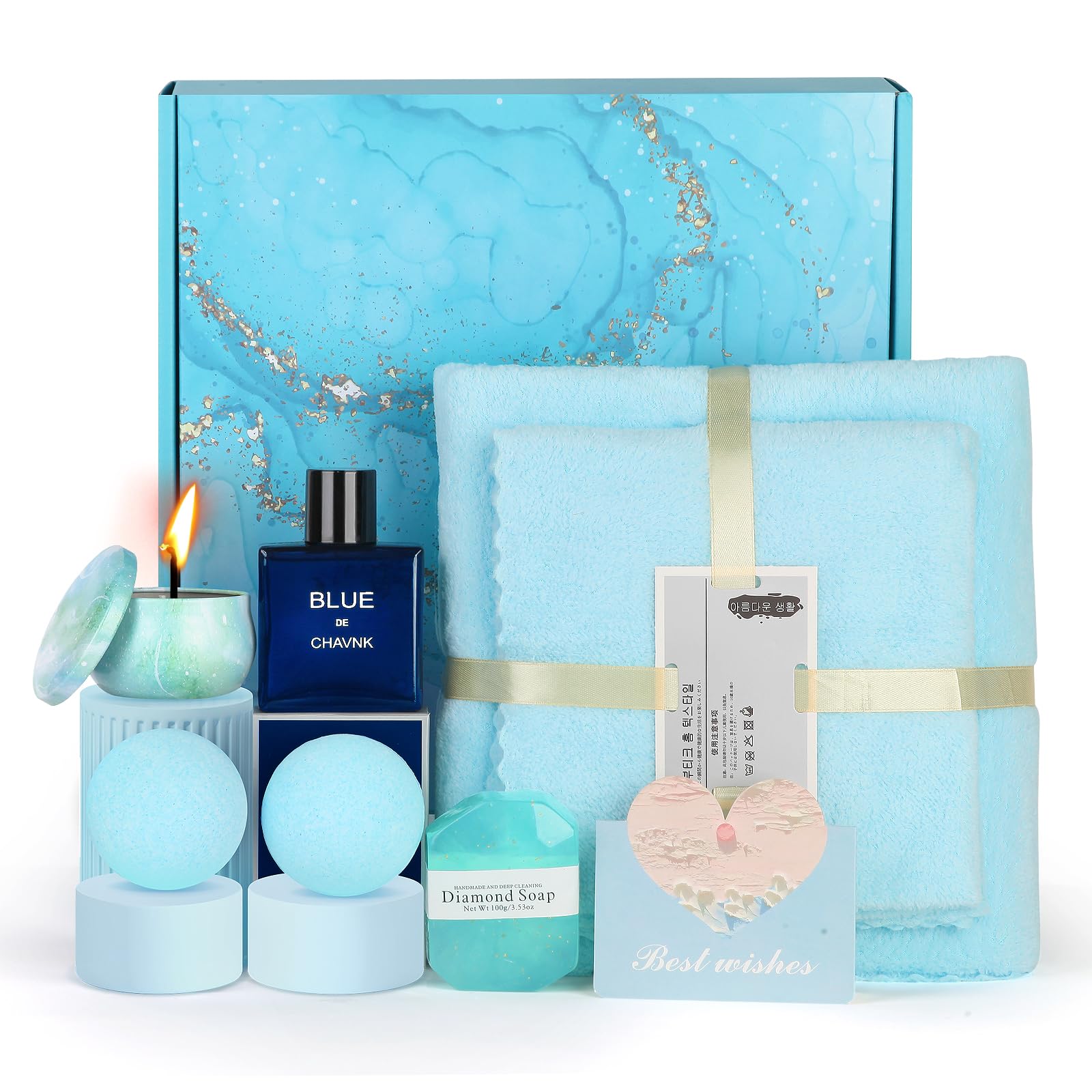 Men's Spa Care Package | Gift Set for Him - Spa Kit with Men's Perfume for Dad, Husband, Boyfriend, Brother & Friends (Set, cologne)