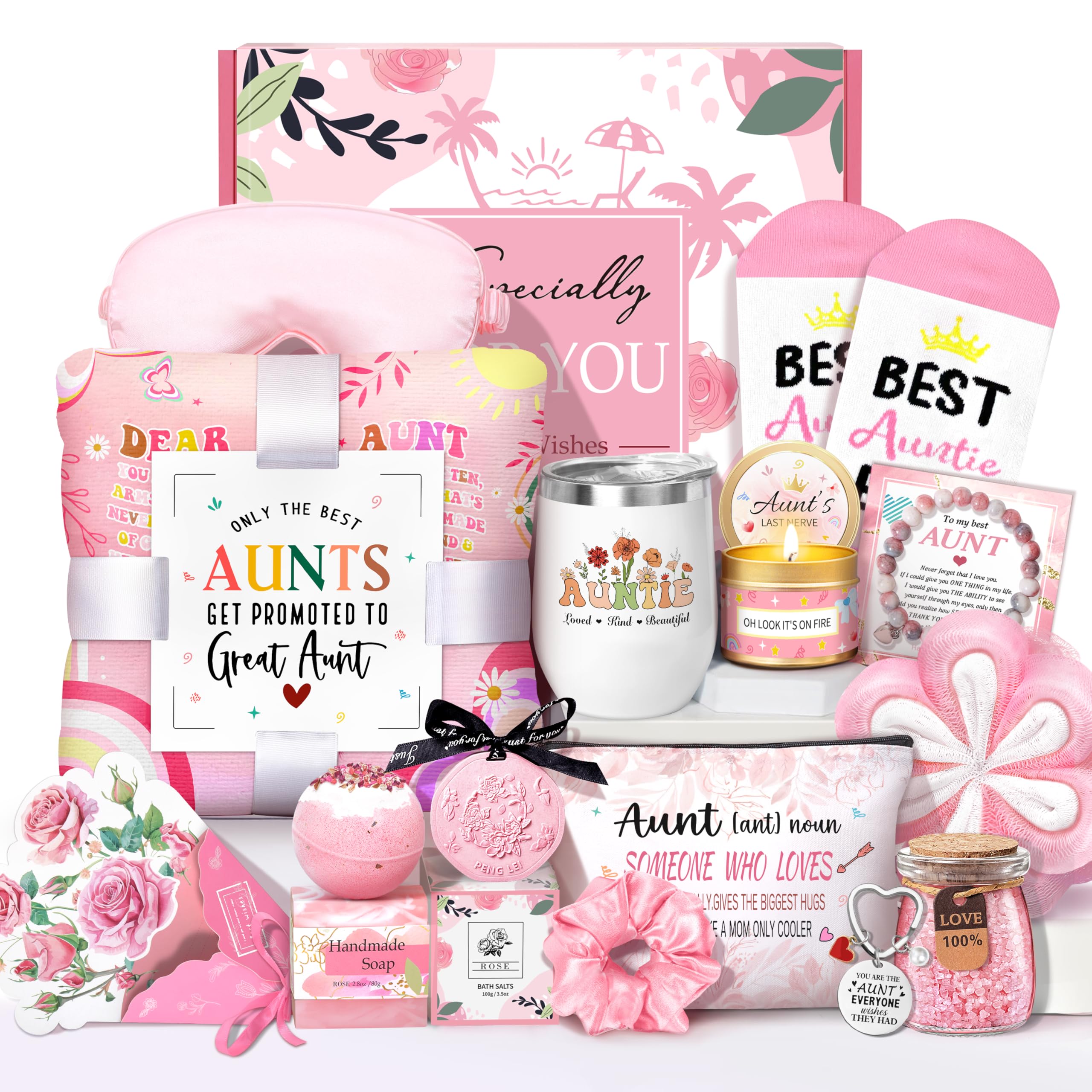 Aunt Gifts from Niece Nephew, Best Aunt Ever Gift for Mother's Day, Auntie Birthday Gift Ideas, Auntie Gift Ideas, Get Well Soon Care Package Relaxing Spa Gifts Set for Mother's Day