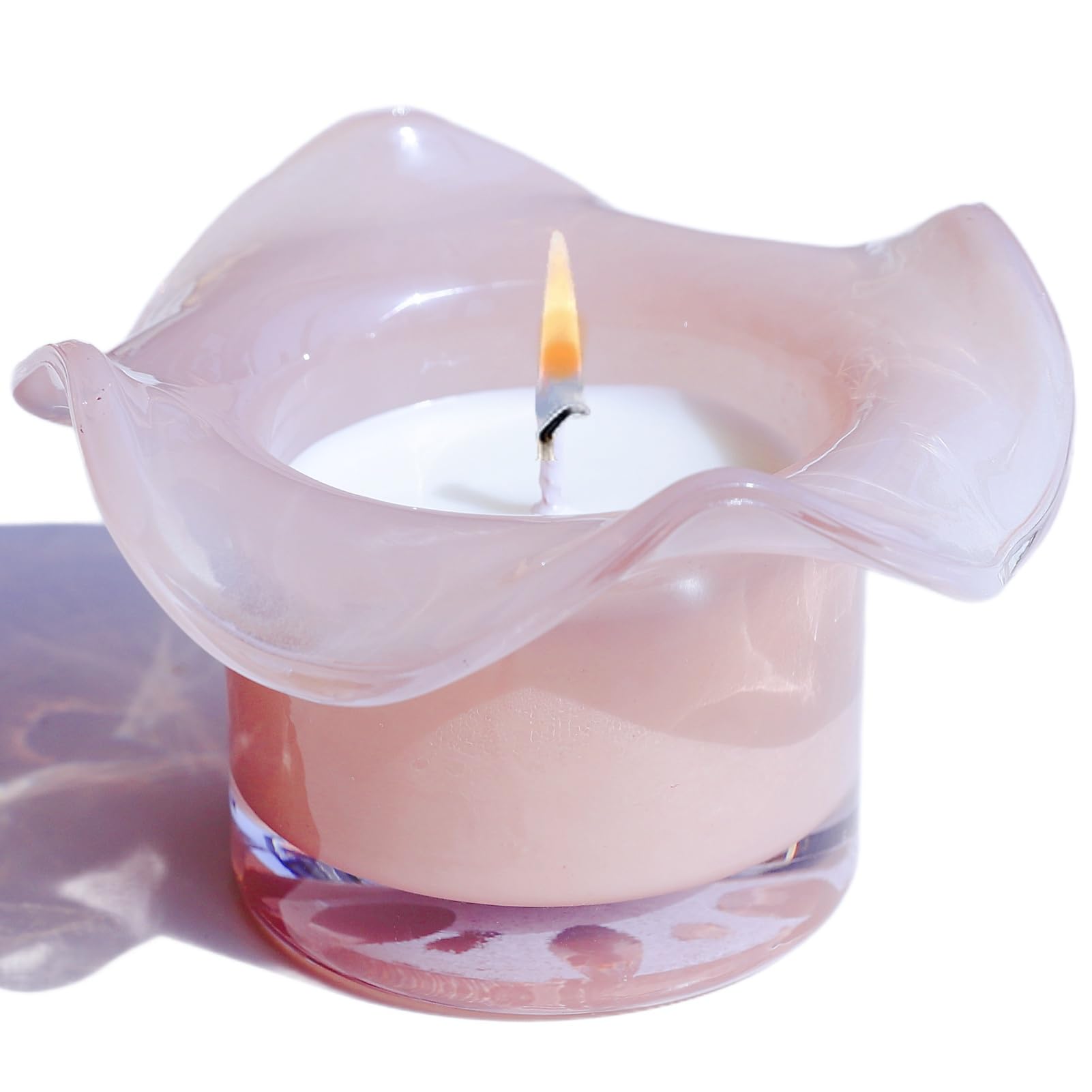 VOHO Pink Flowers Candles for Women, Funny Candles Gifts for Flower Lovers, Mother, Daughter, Girls Friend at Birthday, Christmas, Pink Scented Candle Gifts for Wife Anniversary(3 Pack, 3 Fragrances)