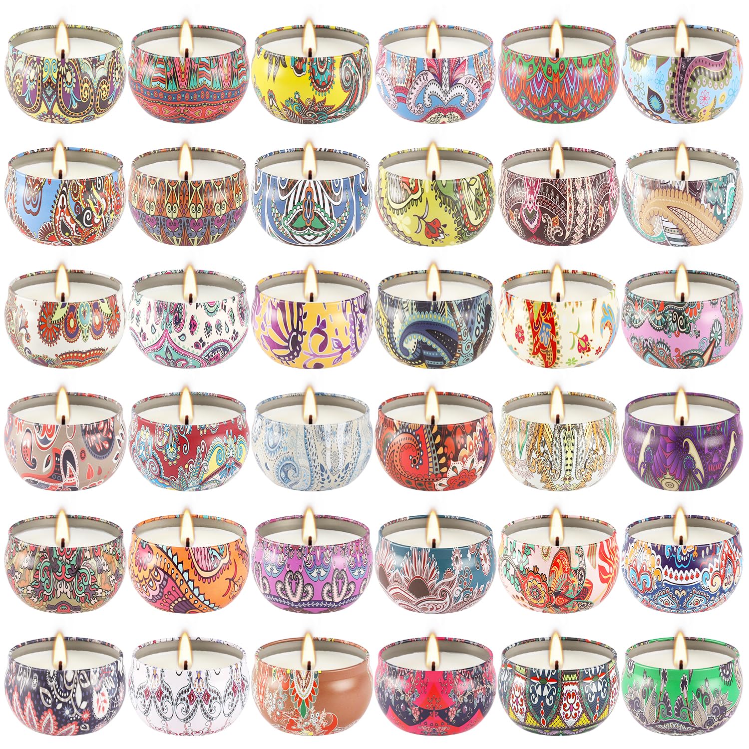 Scented Candles Gifts Set 36 Pack Soy Wax Travel Tin Jar Candles for Home 2.5 OZ Scented Candles for Mom for Christmas, Birthday, Thanksgiving, Mother's Day