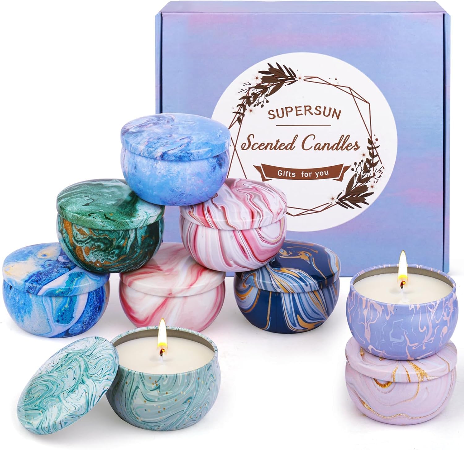 Scented Candles Gift Set for Women, 9Packs Soy Candles for Home Scented, 180H Burning Aromatherapy Candles, 2.5oz Natural Soy Wax Candle Gift Set, Ideal Gifts for Valentines Day Christmas Birthday