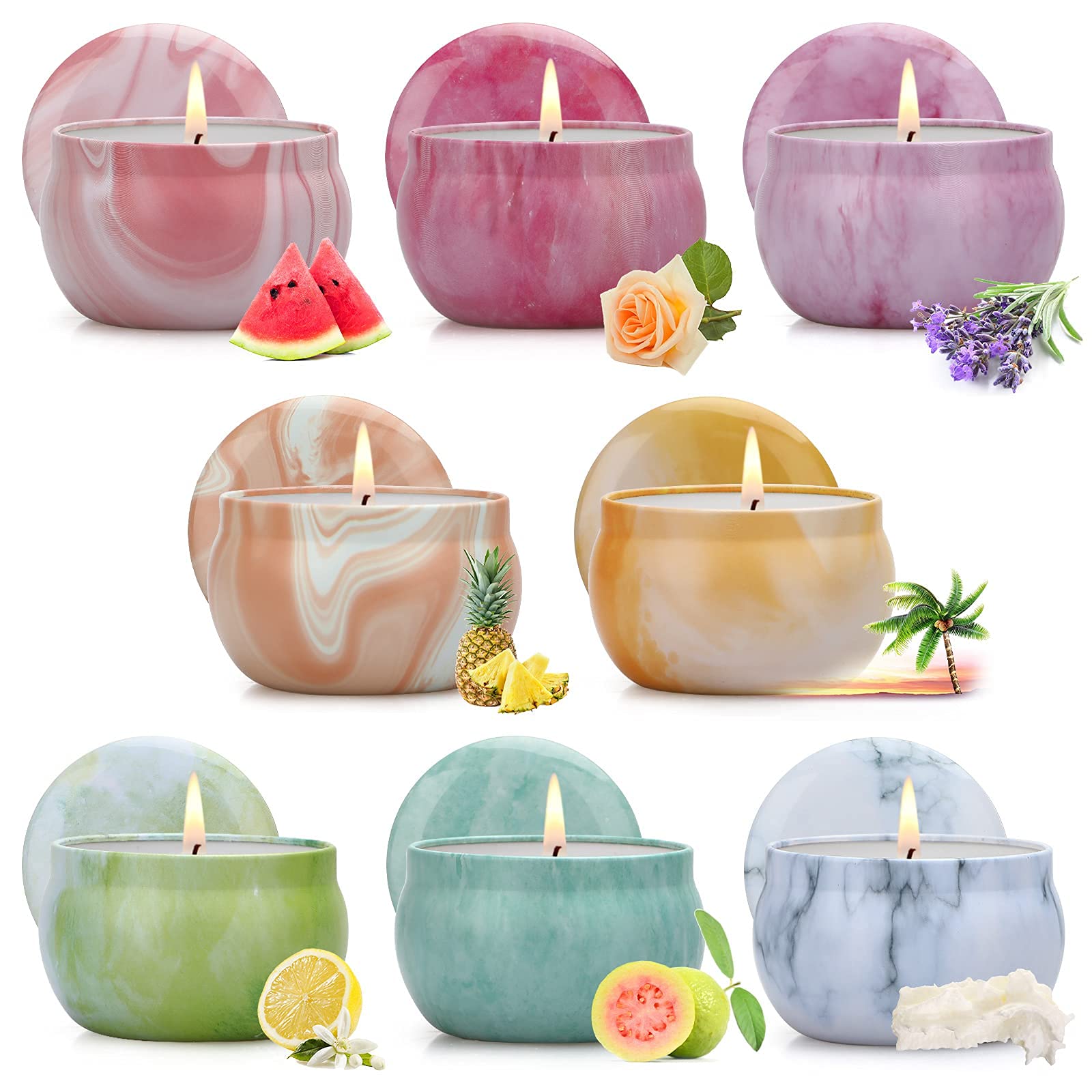 Gourmet Scented Candle Gifts - 8 Pack Aromatherapy Candles for Home, Stocking Stuffers & Special Occasions