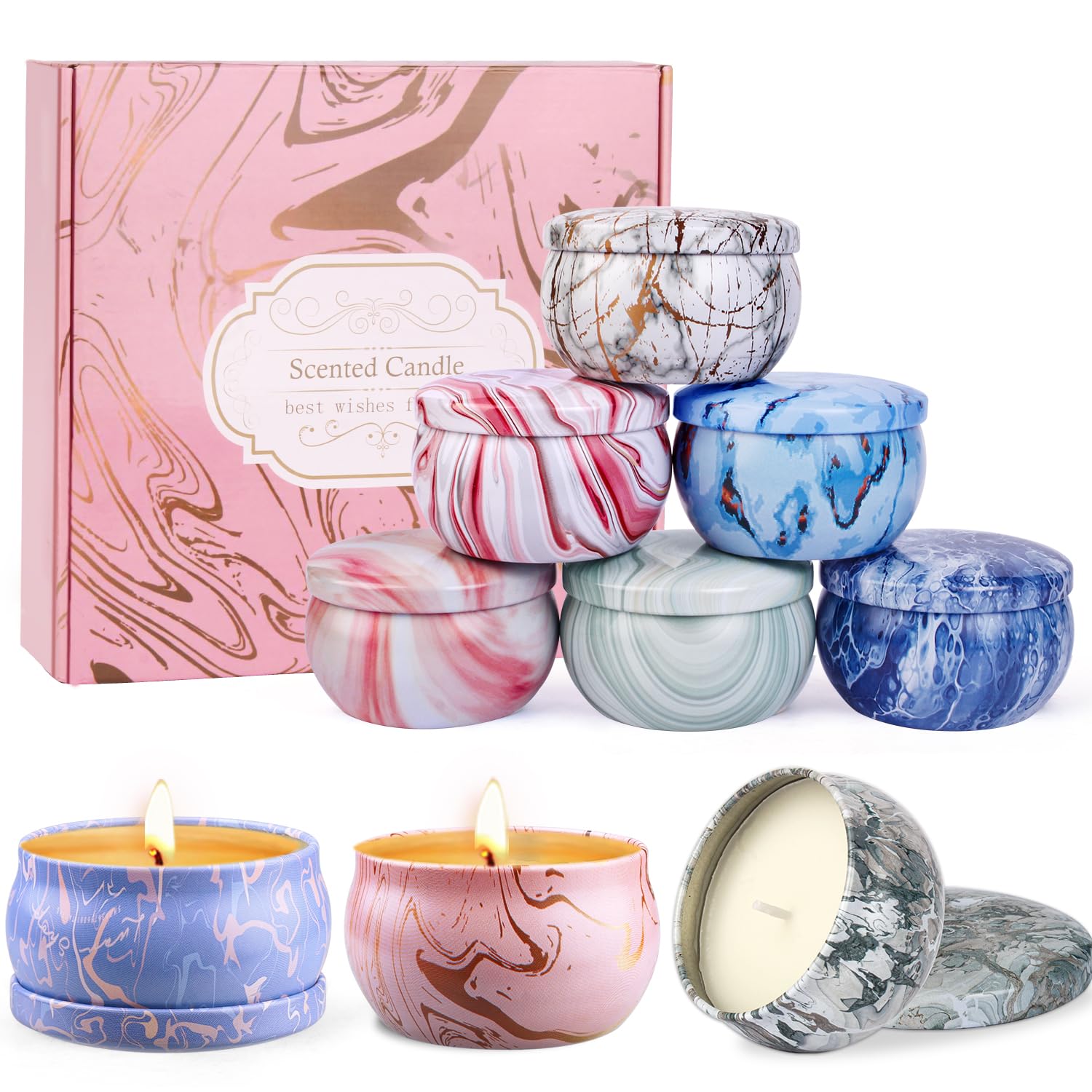 Candles - Scented Candles Gift Set for Women, 9-Pack Natural Aromatherapy Candles for Home Scented, Long Burning Candles Gifts for Stocking Stuffers, Party Favor, Mothers Day, Birthday, Valentines Day