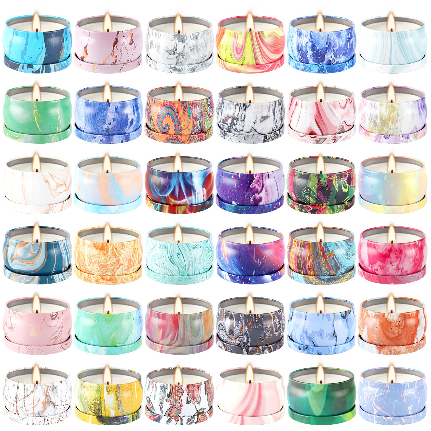 36 Packs Scented Candles Gift Set, Fragrances Candle for Women, 2.5 OZ Portable Jar Candle for for Spa, Yoga, Bath, Aromatherapy, Stress Relief