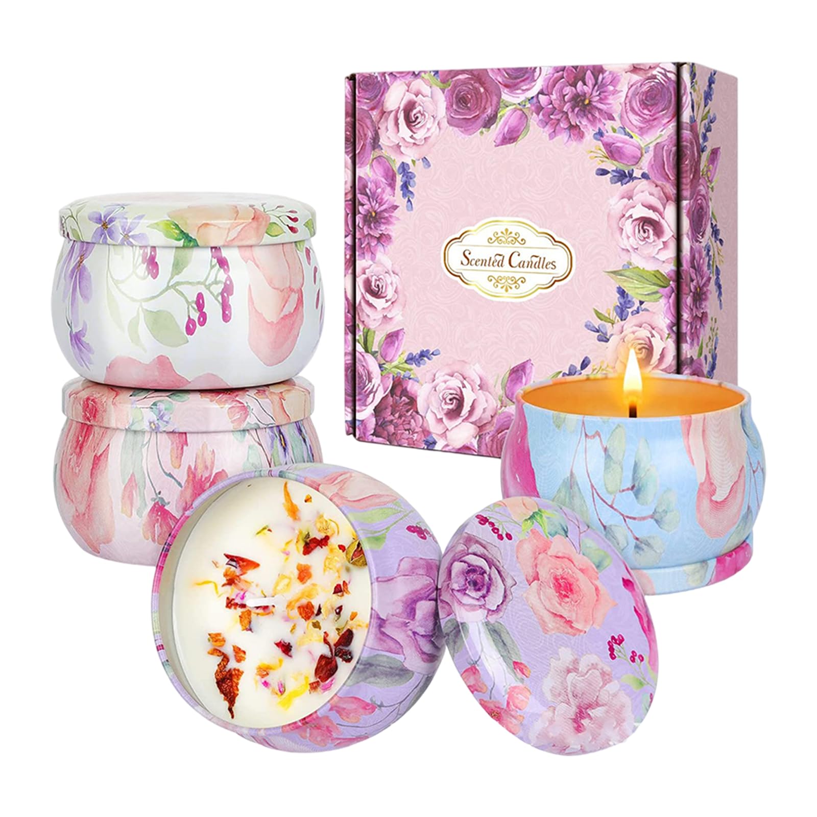 Scented Candles Gift Set, 4 Pack Soy Wax Aromatherapy Candles for Home Scented, Birthday Gifts for Women Men, Mothers Day Gifts for Mom Her