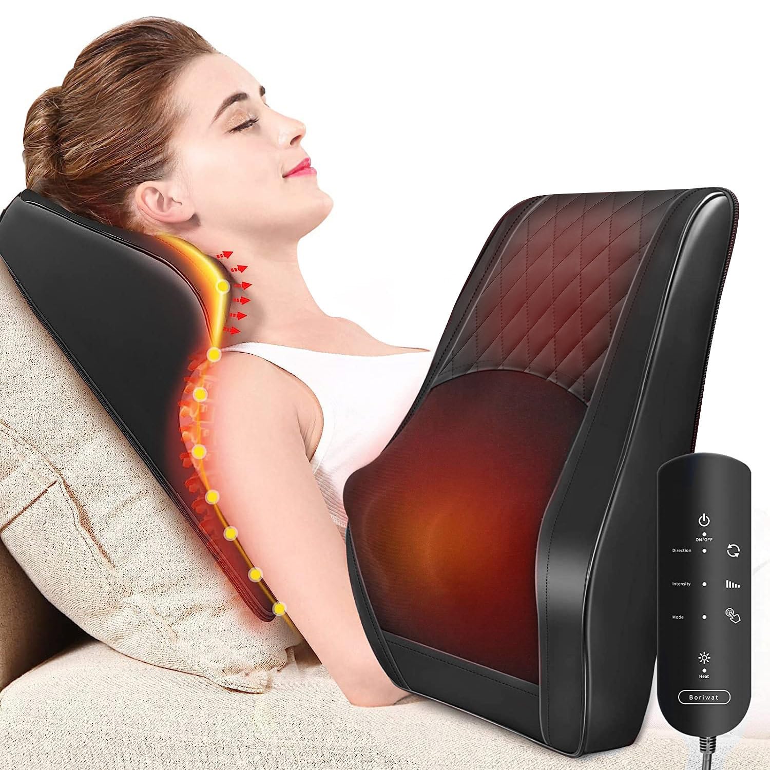 Neck Back Massager with Heat, Electric Massagers for Neck and Back, 3D Kneading Massage Pillow for Back, Neck, Shoulder, Leg Pain Relief, Gifts for Women Men Mom Dad