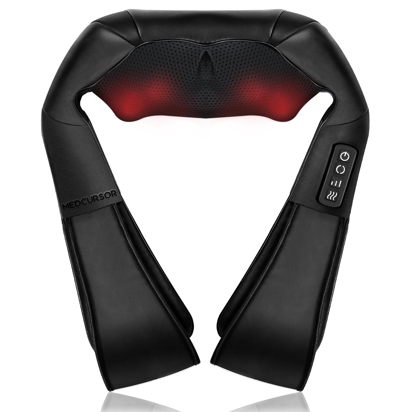 Medcursor Neck Massager, Electric Neck and Back Massager with Heat, Portable Deep Tissue 3D Kneading Pillow for Muscle Pain Relief, Home, Office Use, Mothers Day Gifts (NOT Cordless)