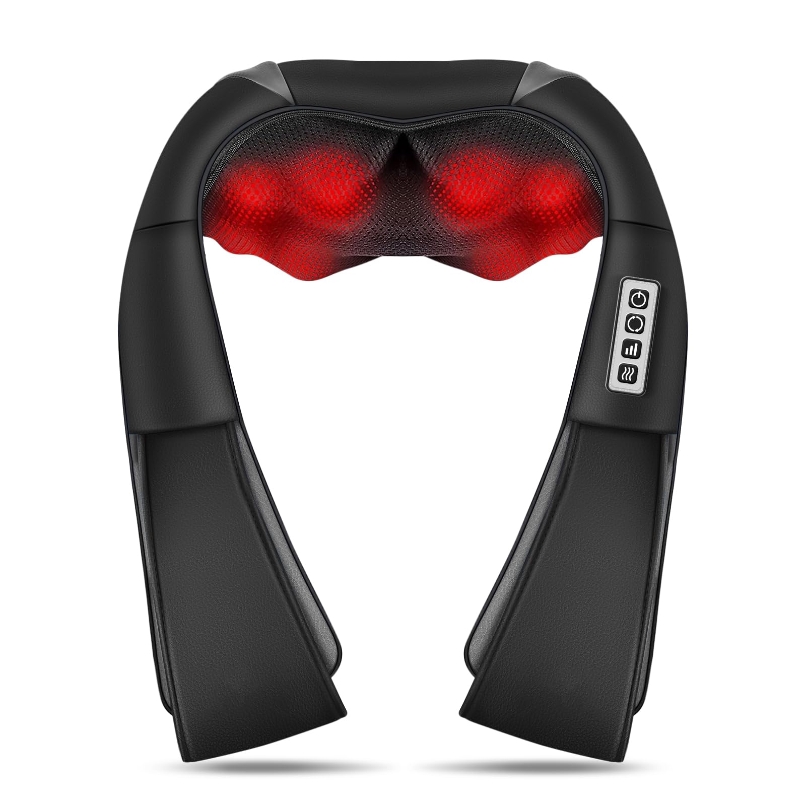 Neck Back Massager, Shiatsu Neck and Shoulder Massager with Heat, 3D Deep Tissue Kneading Massager Electric Massager for Shoulder, Back, Leg Muscle Pain Relief, Home & Office Use (Black)