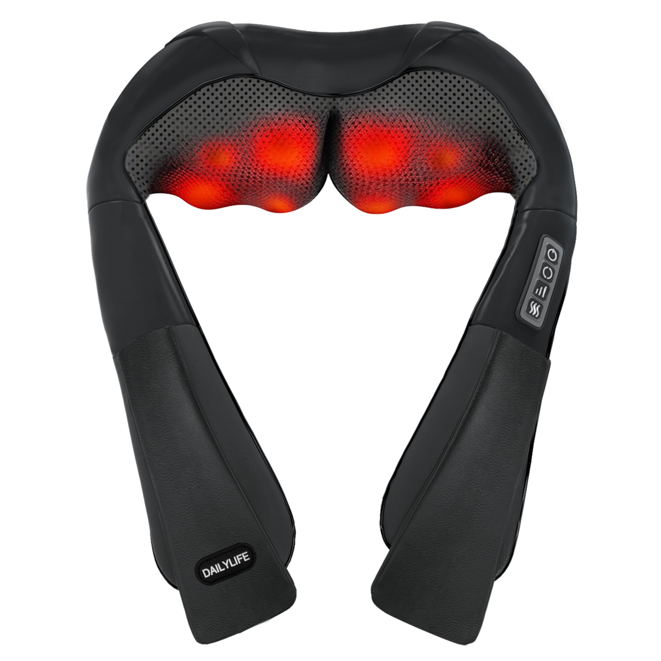 DAILYLIFE Shiatsu Neck and Back Massager with Heat, Electric Deep Kneading Massager for Neck Pain, Shoulder, Waist, Leg and Foot, Stress Relief for Men, Women, Mom, Dad
