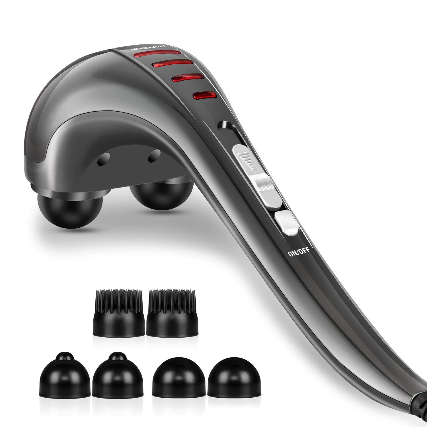 Handheld Neck Back Massager for Pain Relief Deep Tissue, Electric Double Head Percussion Massage MG460 for Shoulder, Leg, Foot, Muscles, Full Body