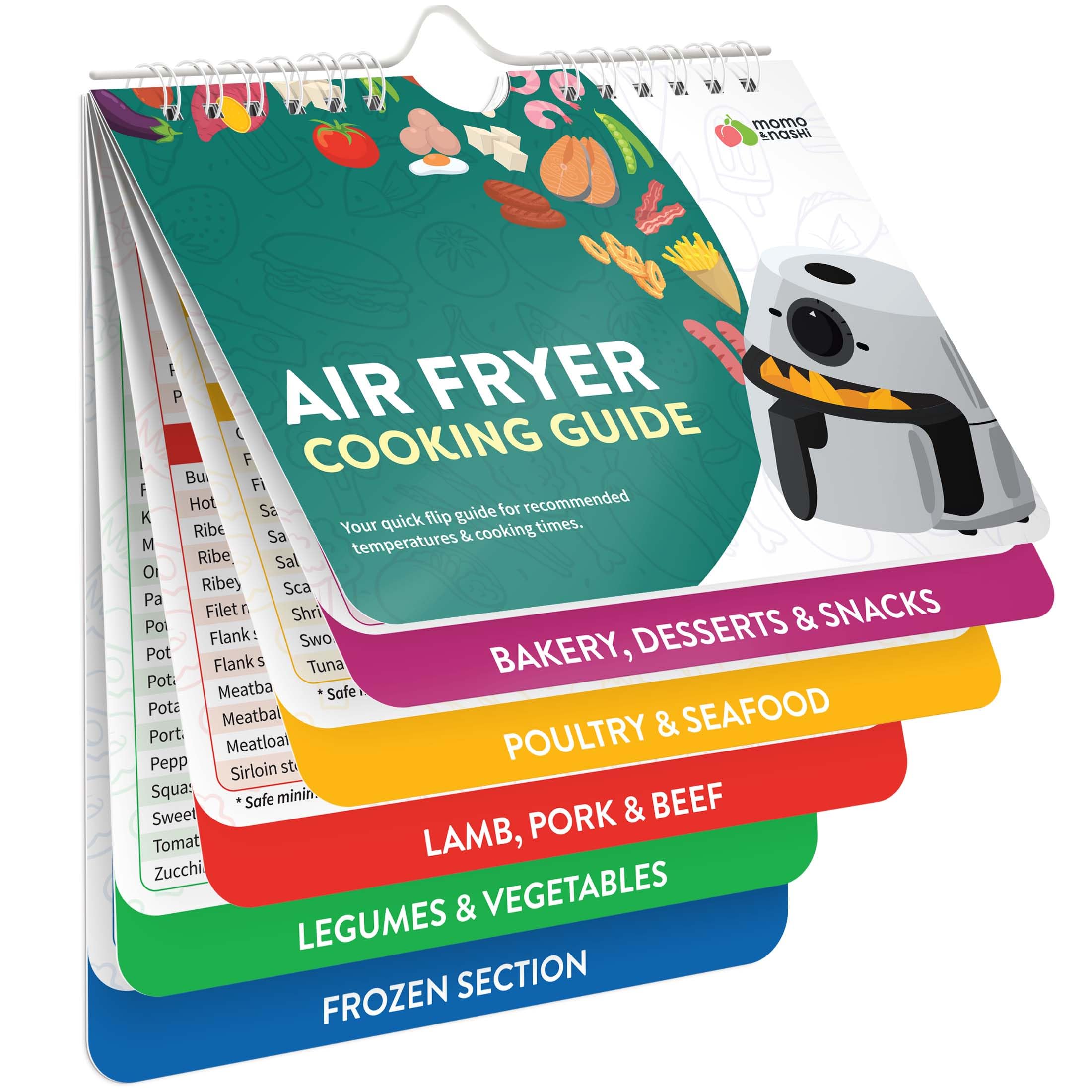 Air Fryer Cheat Sheet Magnets Cooking Guide Booklet - Air Fryer Cookbooks - Air Fryer Liners - Air Fryers Kitchen Gifts Gadgets 2025 - Air Fryer Accessories - Air Fryer Cooking Guide Airfryer Liners