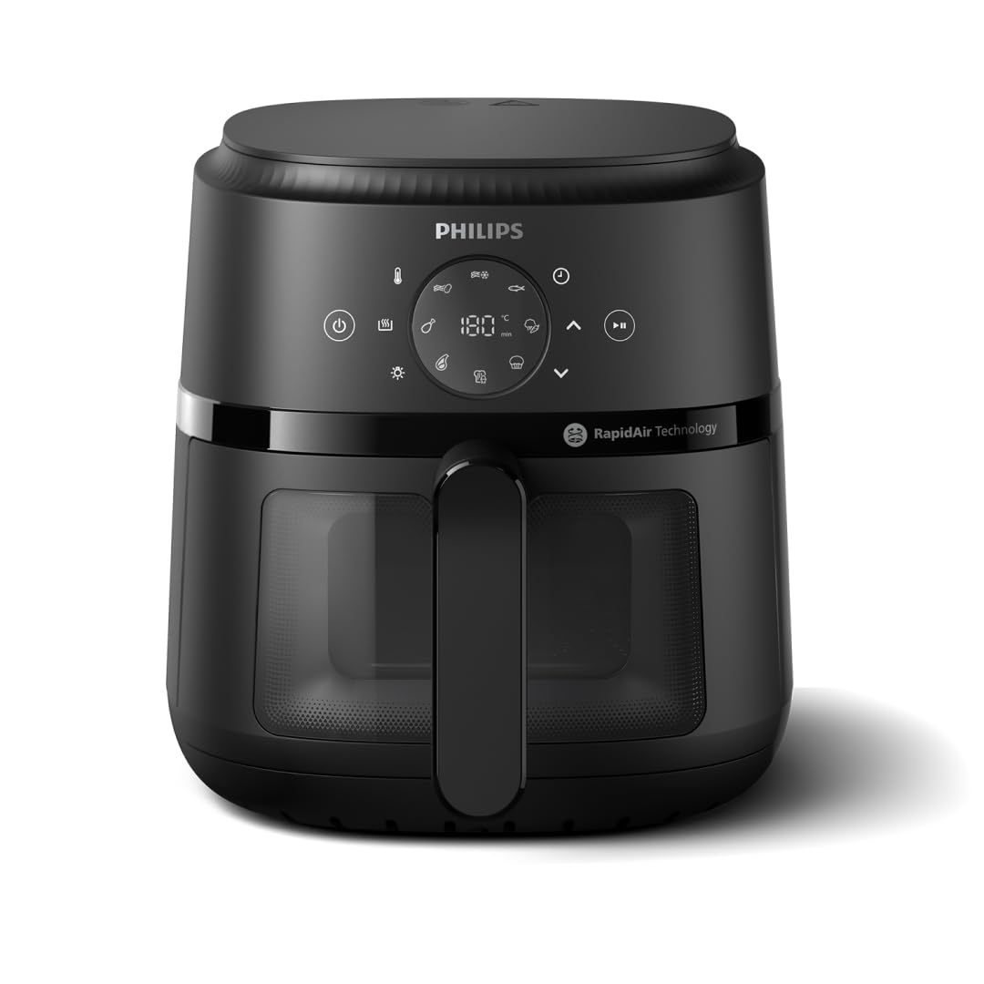 Philips 2000 Series Airfryer - 4.4 qt (4.2 l) Pan, 13 Cooking Functions, RapidAir Technology, Healthy Cooking with 90% Less Fat, Efficient & Fast (NA220/00)