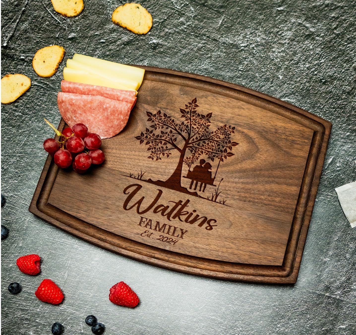 Personalized Engraved Cutting Board - Custom Gift for Couples, Newlyweds, Weddings, Anniversaries, Housewarming, Christmas, or Special Occasions - Unique Keepsake for Loved Ones
