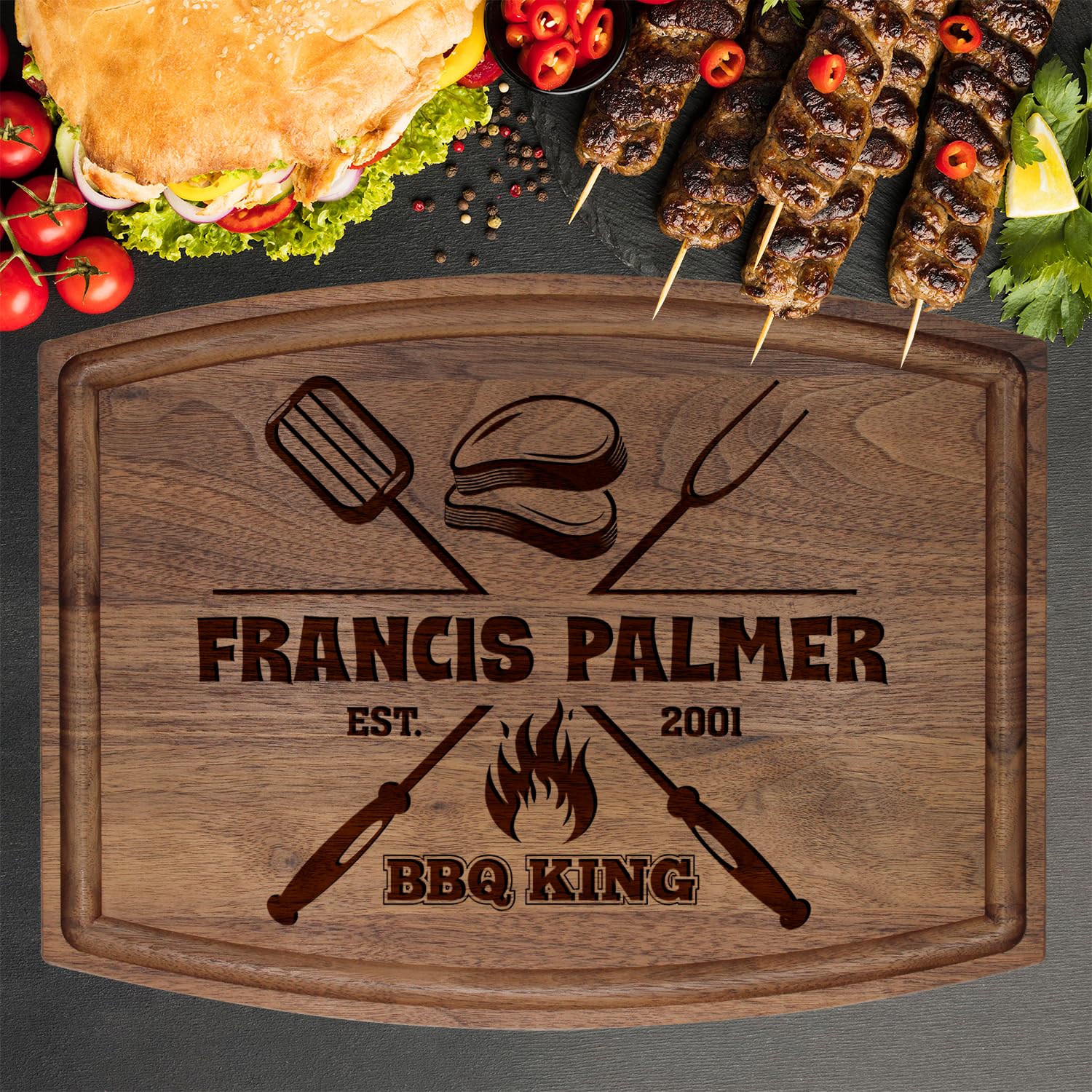 Silveroy Custom Engraved Wood Cutting Boards For Men, Dad or Grandpa - Perfect Gift For Birthday, Father's Day, Anniversary and Christmas - Long Lasting Customized Gift Idea For All Men Who Loves Bbq