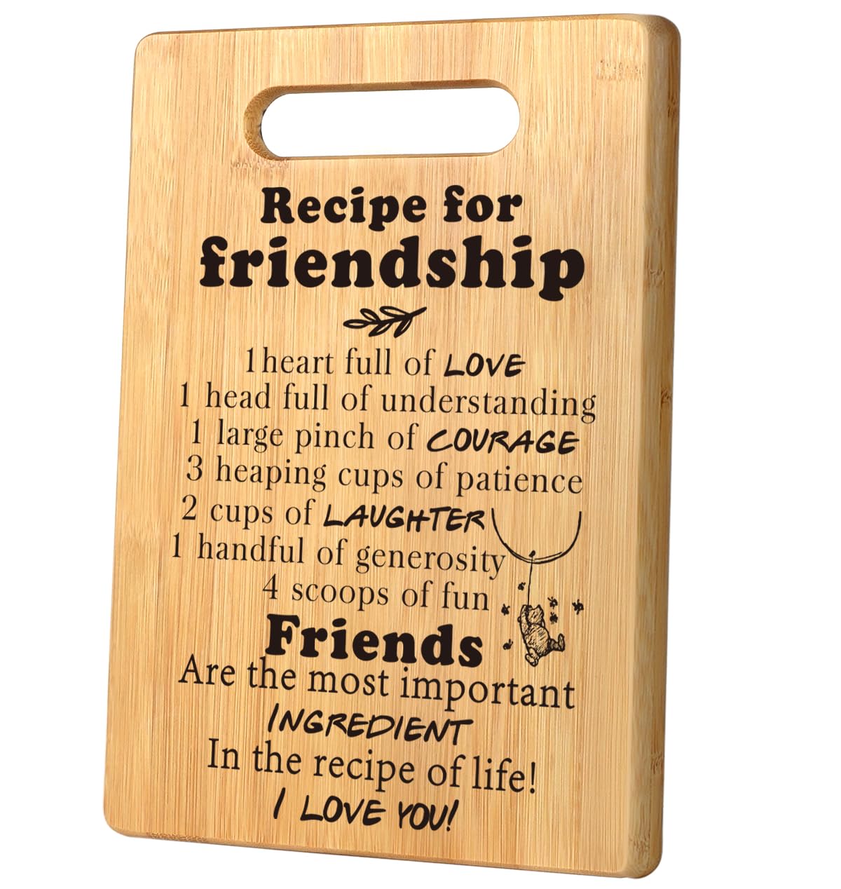 Friendship Gifts for Women Birthday, Friend Gift for Woman Men, Cool Gifts for Best Friends, Bestie Gifts for Women, Best Gift for Special Friend Female Cutting Board