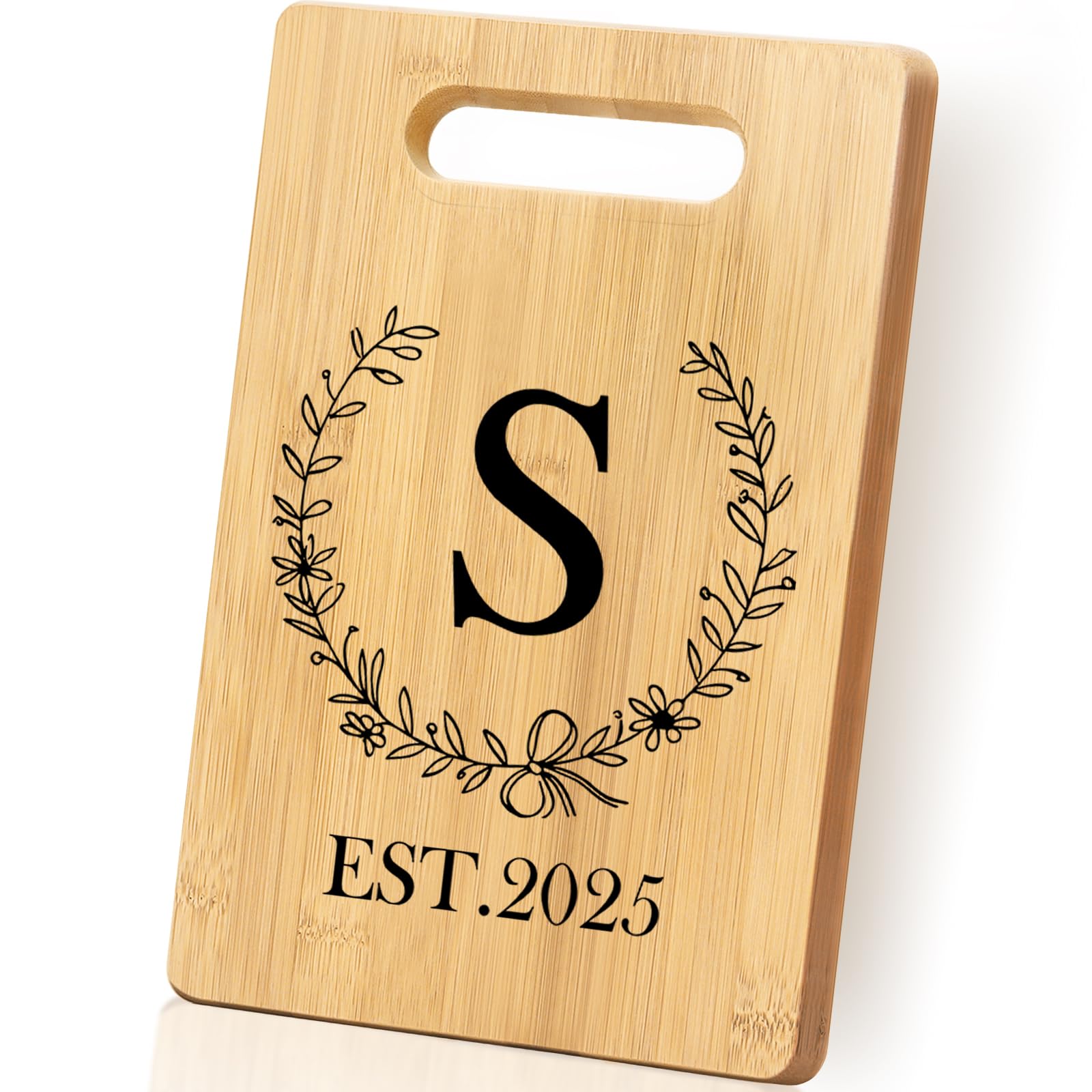 Personalized Cutting Board, Monogrammed Wedding Gift for Couple Newlywed 2025, Initial Birthday Gifts for Women, Gift for Bridal Shower Wedding Shower Engagement Anniversary Housewarming(Letter-S)