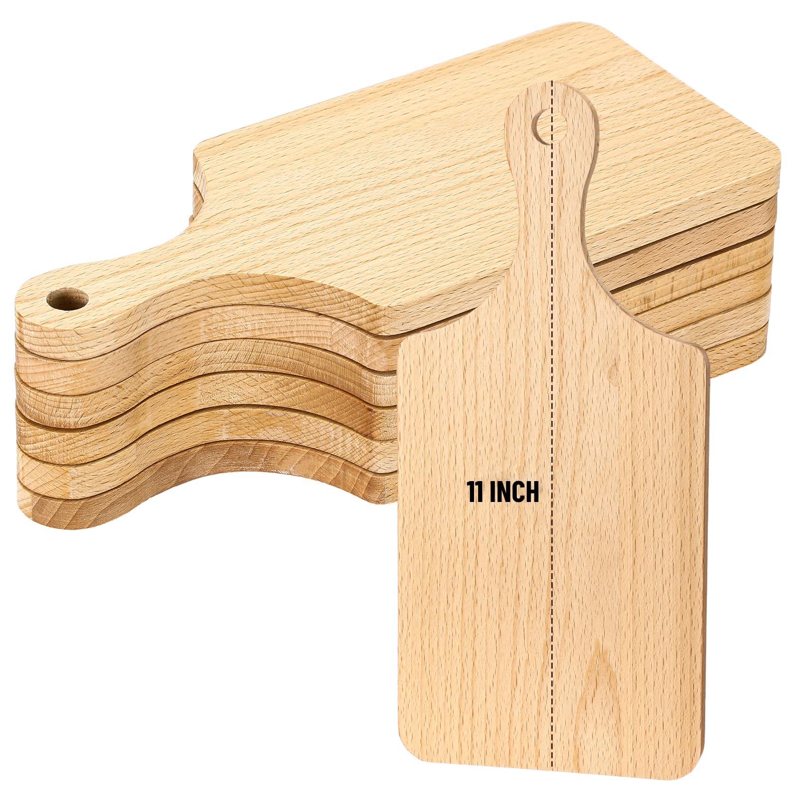 Lounsweer 6 Pcs Thicken Cutting Board Bulk Wood Board for Chopping Serving Charcuterie Material for Laser Engraving Mother' Day Wedding Housewarming Gift