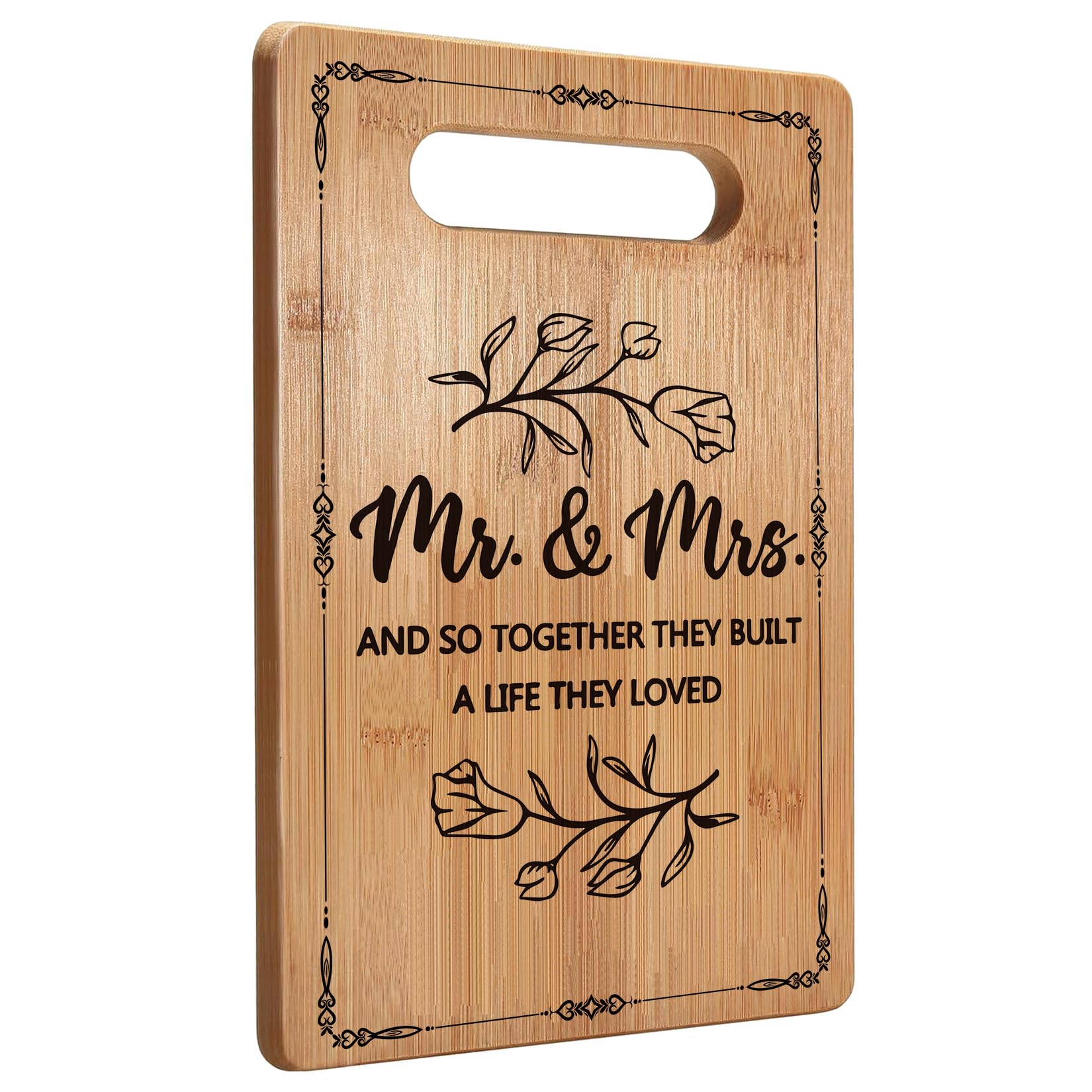Wedding Gifts for Couples 2024 Newlyweds, Mr and Mrs Gifts Cutting Board Chopping Board, Engagement Gifts for Couple, Bridal Shower Gifts, Decorative Bamboo Cutting Boards for Kitchen