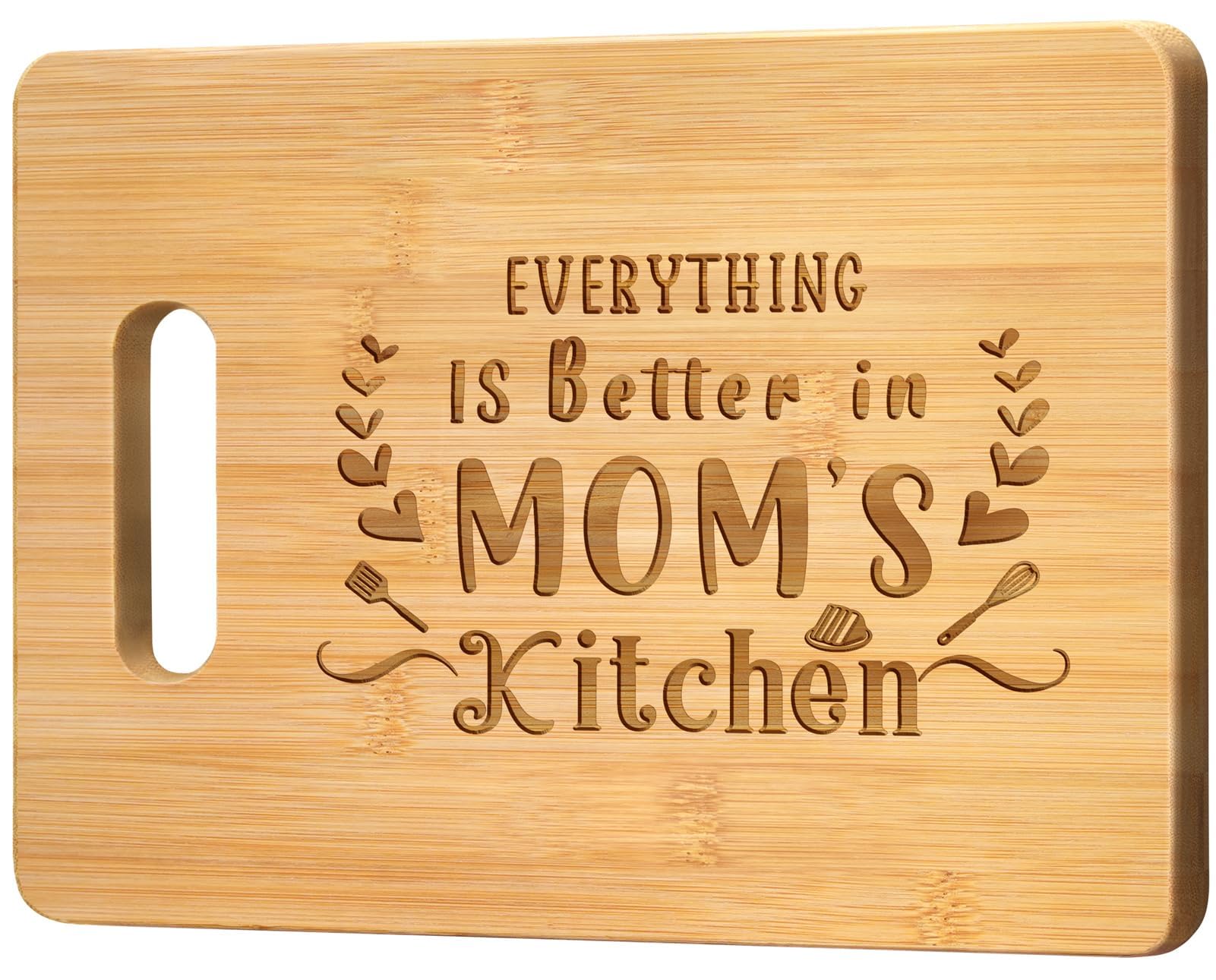 Mothers Day Gifts for Mom, Unique Birthday Gifts for Mom from Daughter Son, Presents for Mother, 11x8.5 inch Personalized Engraved Bamboo Cutting Board for Birthday Christmas