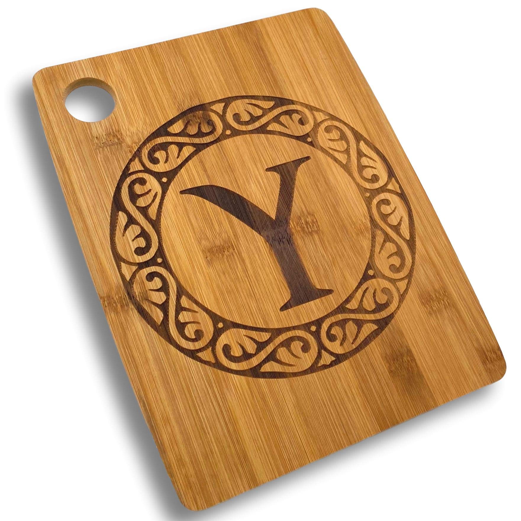 Custom Catch Personalized Cutting Board - Custom Bamboo Gift - Letter Y