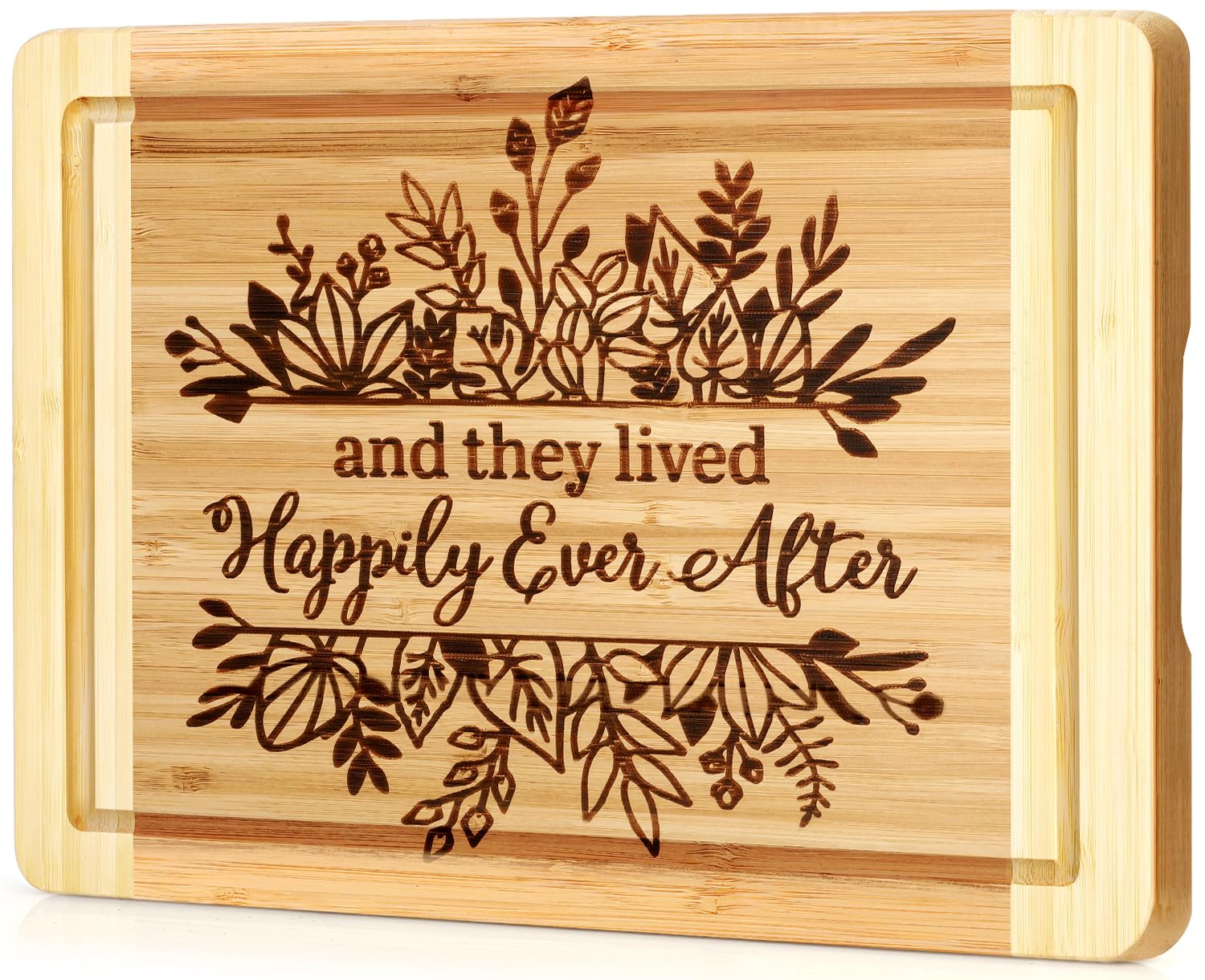 Wedding Gift for Couple 2025, Engraved Cutting Board Bridal Shower Gifts for Bride and Groom Engagement, They Lived Happily Ever After Marriage Cutting Board, Newlywed Wedding Gift for Couples
