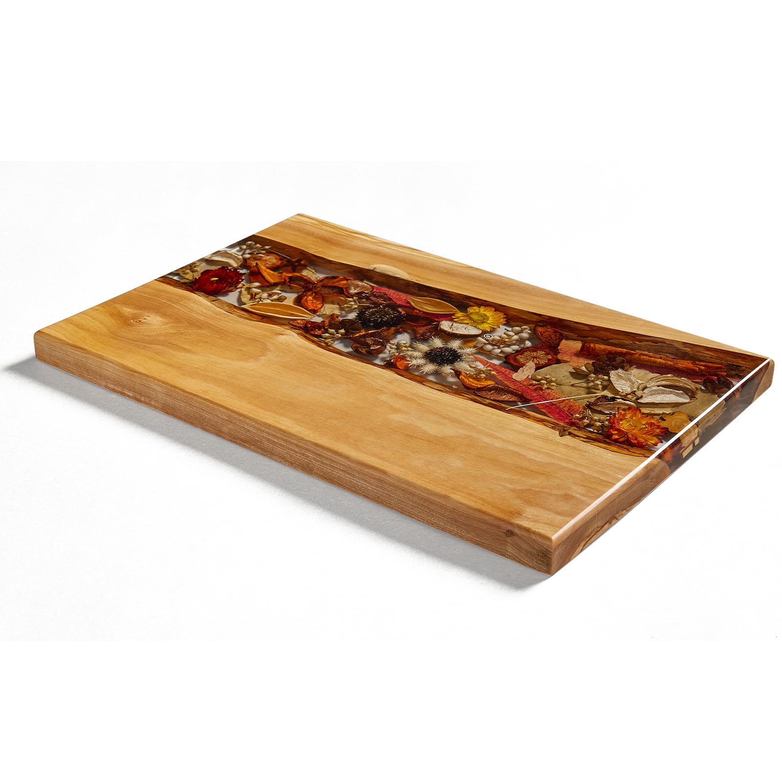 Handmade Olive Wood Cutting Board, Olive Wood Charcuterie Board with Floral Artwork, Custom Cutting Board for Kitchen Decor, Unique Charcuterie Cheese Board, Personalized Housewarming Gifts New Home