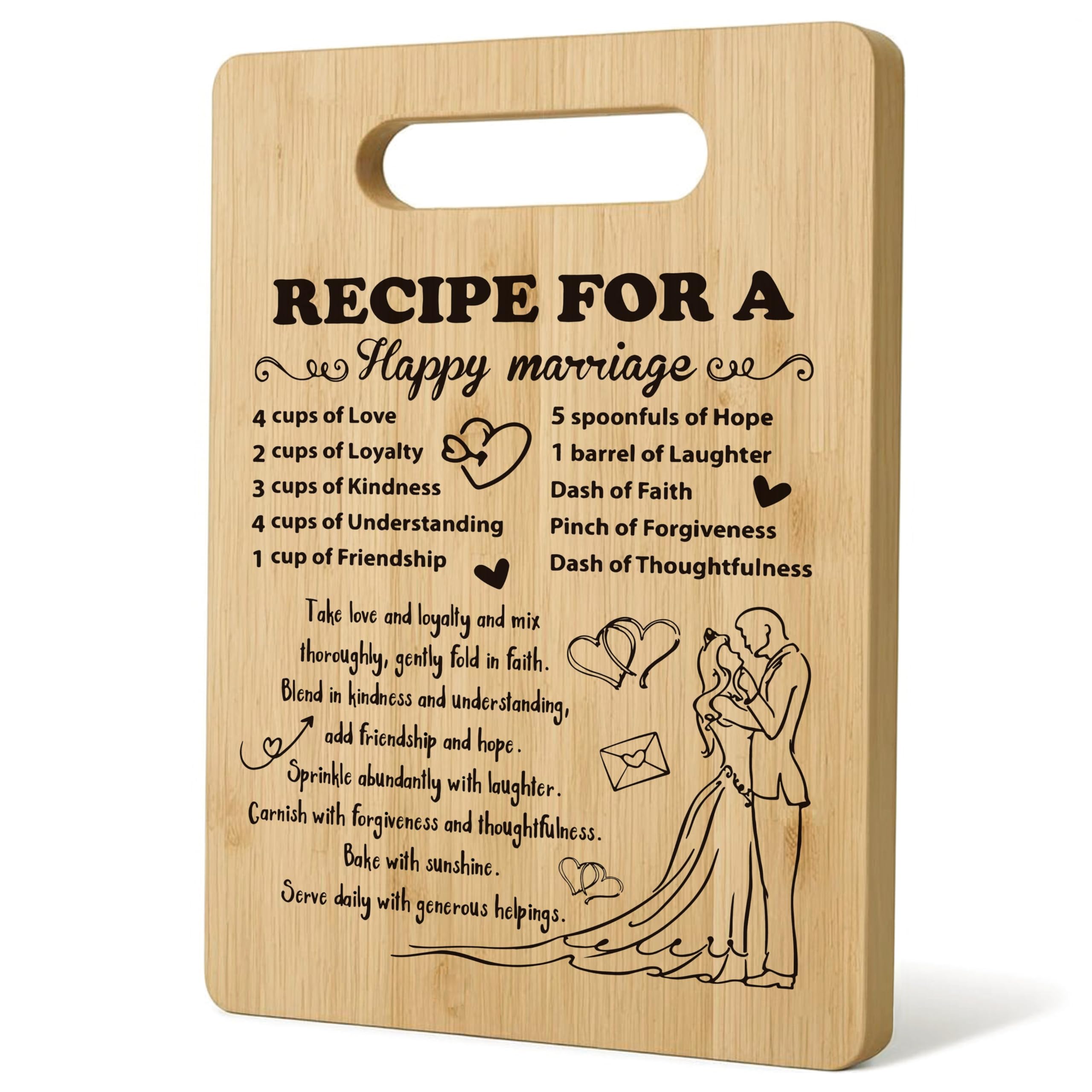 Wedding Gifts for Couples 2024 Cutting Board Chopping Board, Engagement Gifts for Couples, Bridal Shower Gifts, Bride and Groom Gifts, Newlywed Gifts, Decorative Bamboo Cutting Boards for Kitchen
