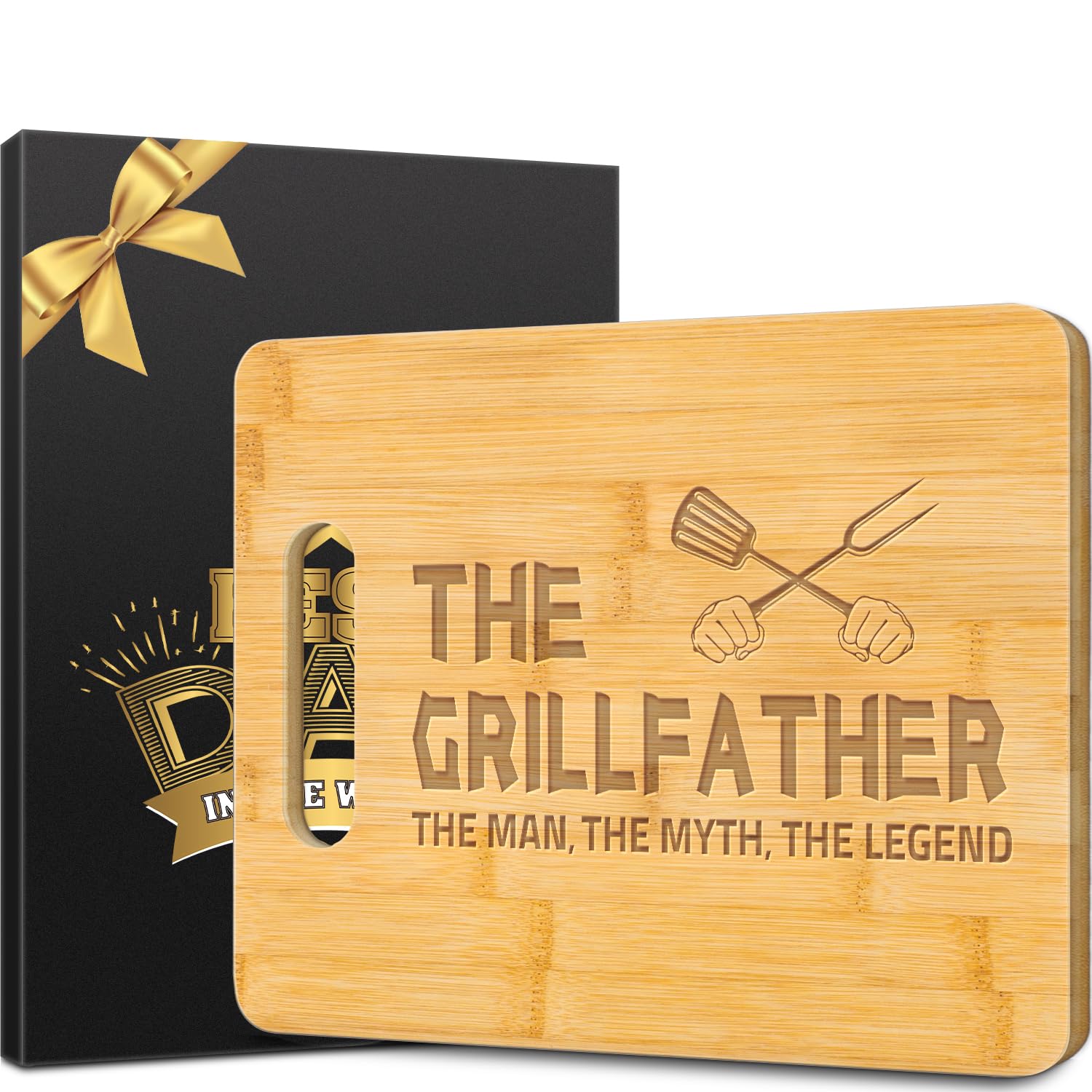 Gifts for Dad Engraved Bamboo Cutting Board Dad Unique Christmas Birthday Gift from Daughter Son - The Man The Myth, The Legend, Fathers Day Gift