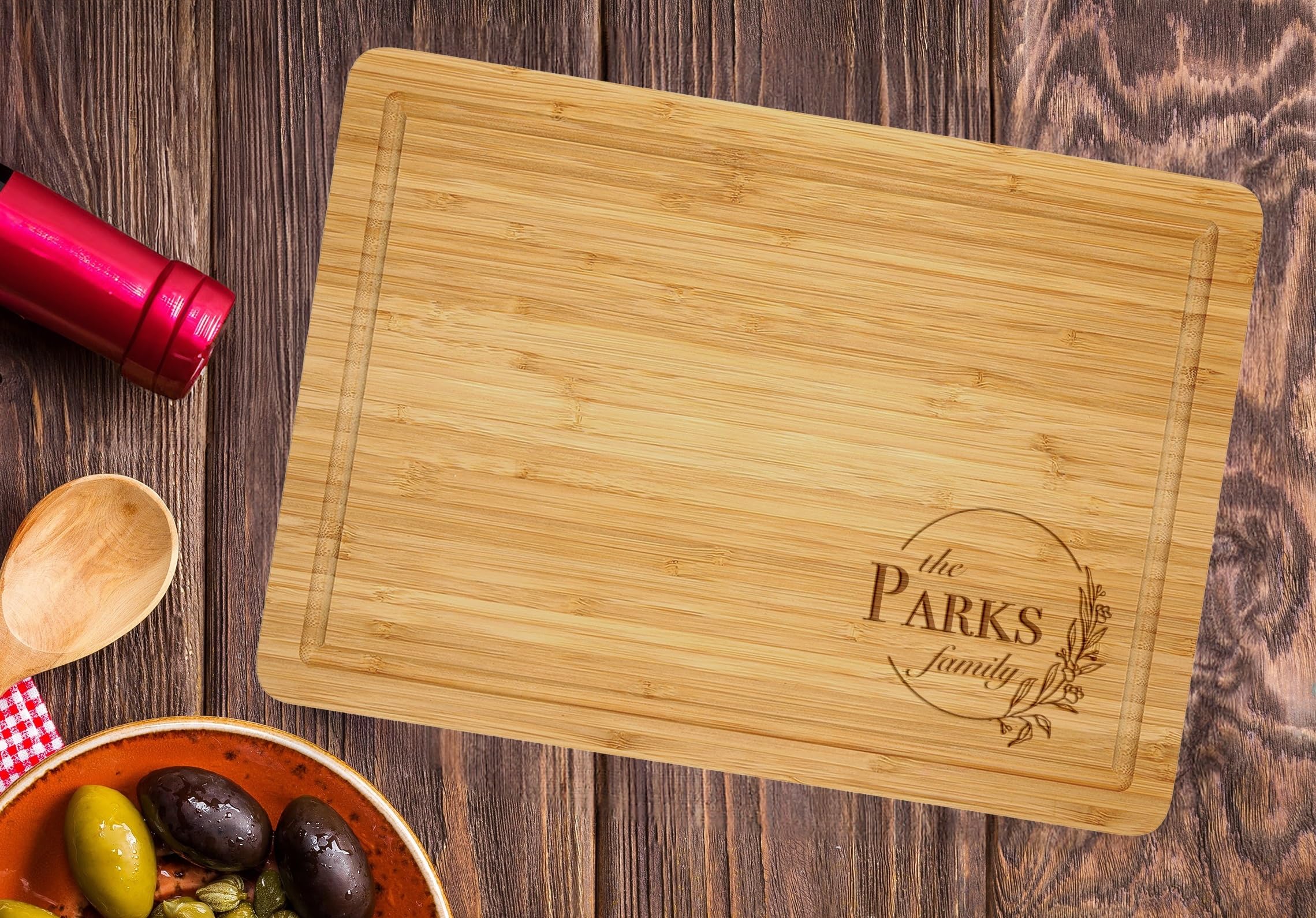 Personalized Cutting Board, Engraved Custom Bamboo Charcuterie Board, Cutting Board with Name Engraved, Best Gifts for Housewarming, Engagement, Bridal Shower, Anniversary