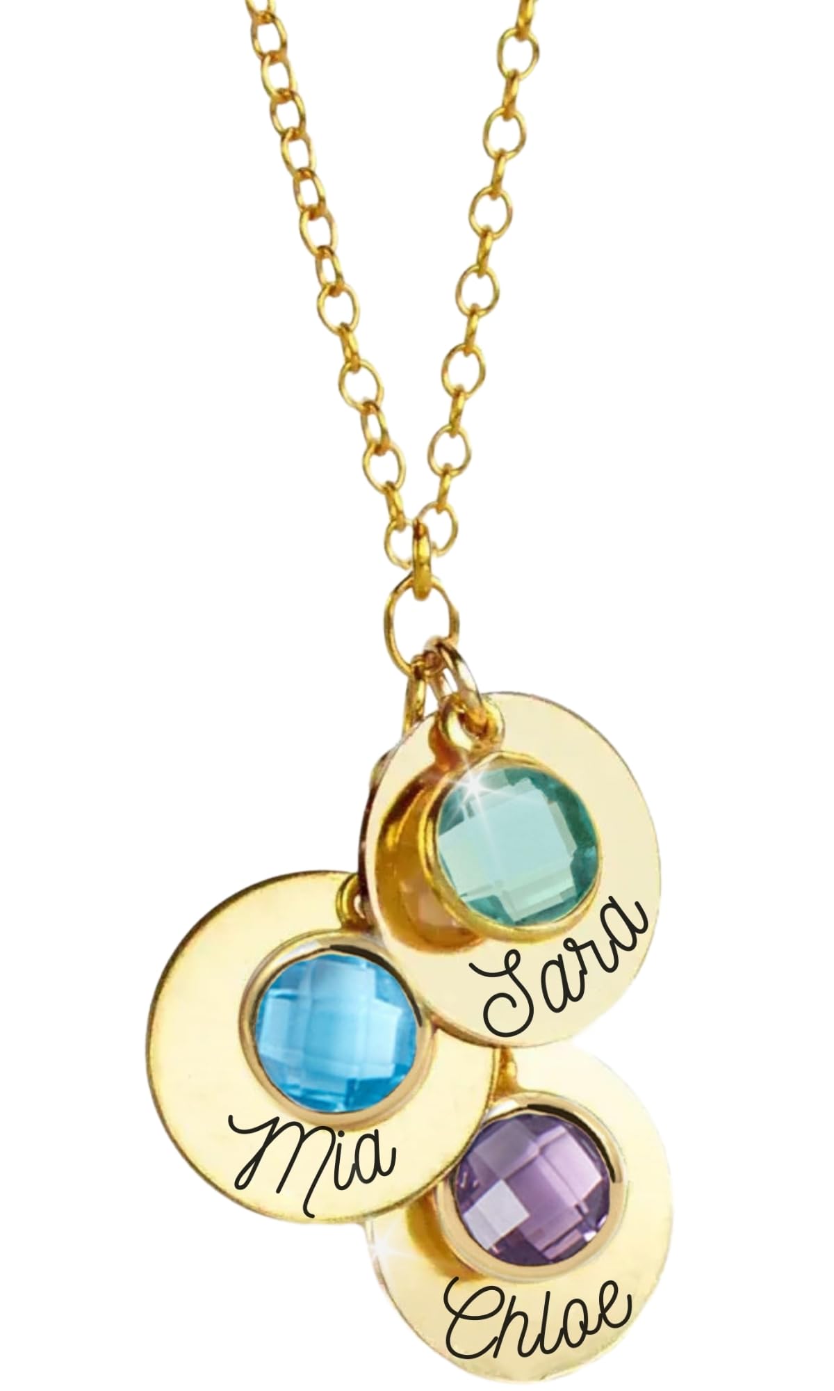 Mom Necklace with Kids Name, Mothers Day Necklace, Birthstone Necklace for Mom, Mother's Jewelry, Personalized Mothers Day Gifts for Grandma -BSN-CN-D