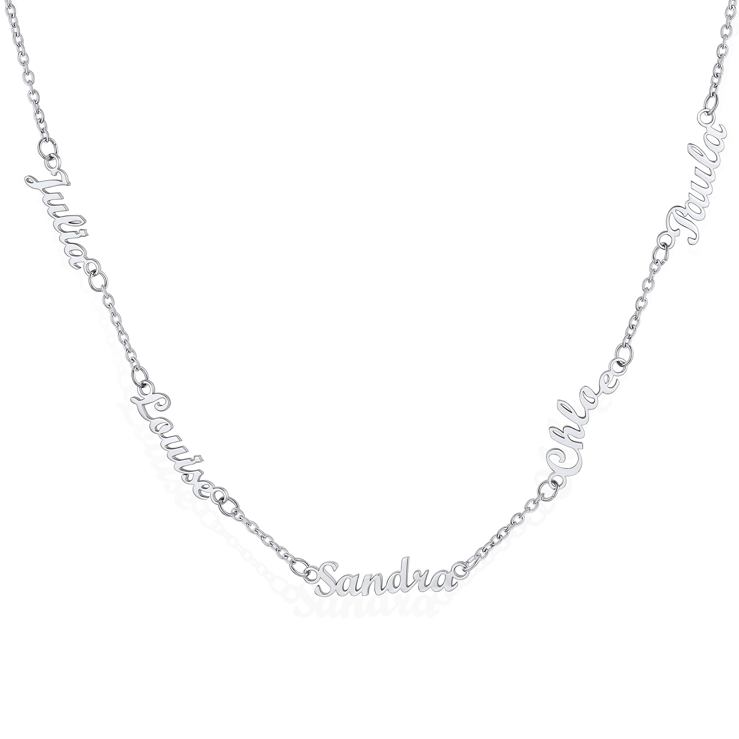 Custom4U Custom Name Necklace Personalized for Women Sterling Silver/18K Gold Plated Nameplate Pendant Necklaces Customized Jewelry Gifts for Birthday Anniversary