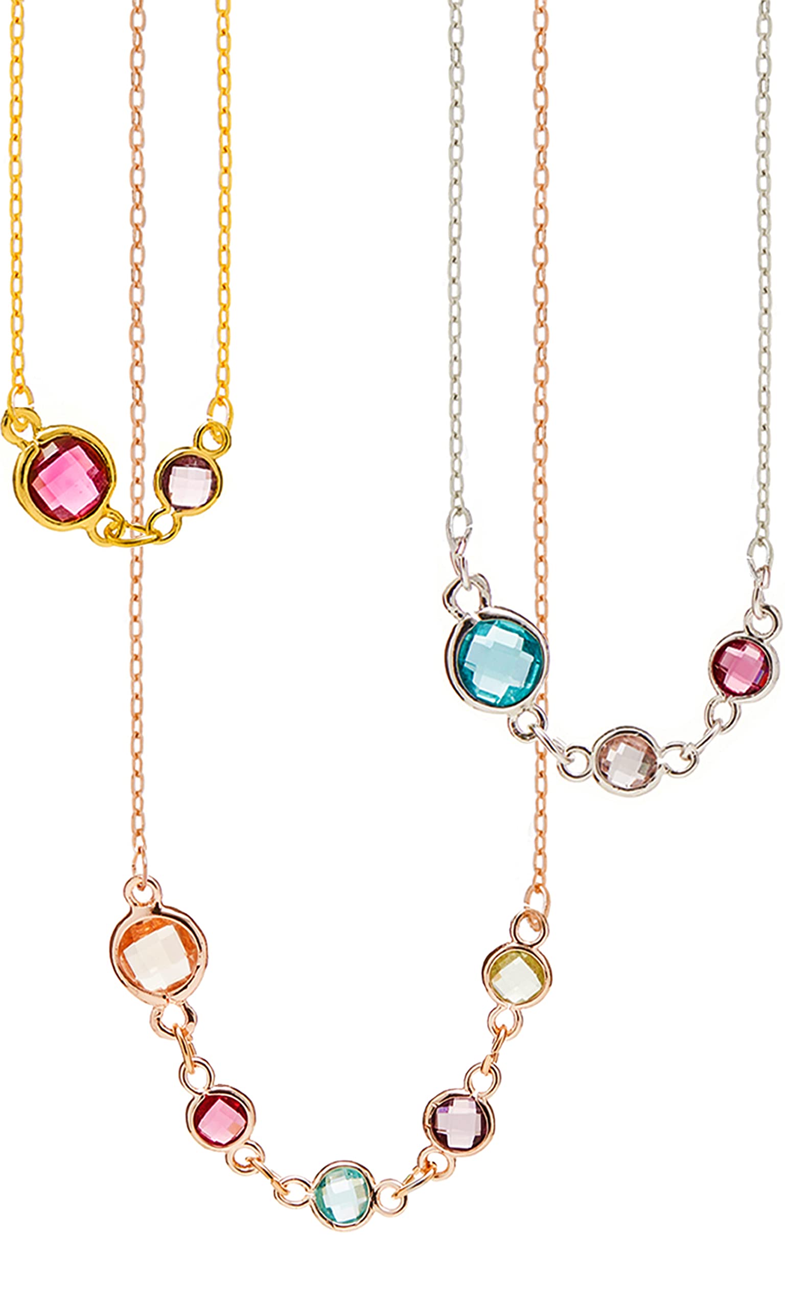 Custom Birthstone Necklace for Women, Family Jewelry Gift for Moms, Kids, and Grandmas -BSN-MC