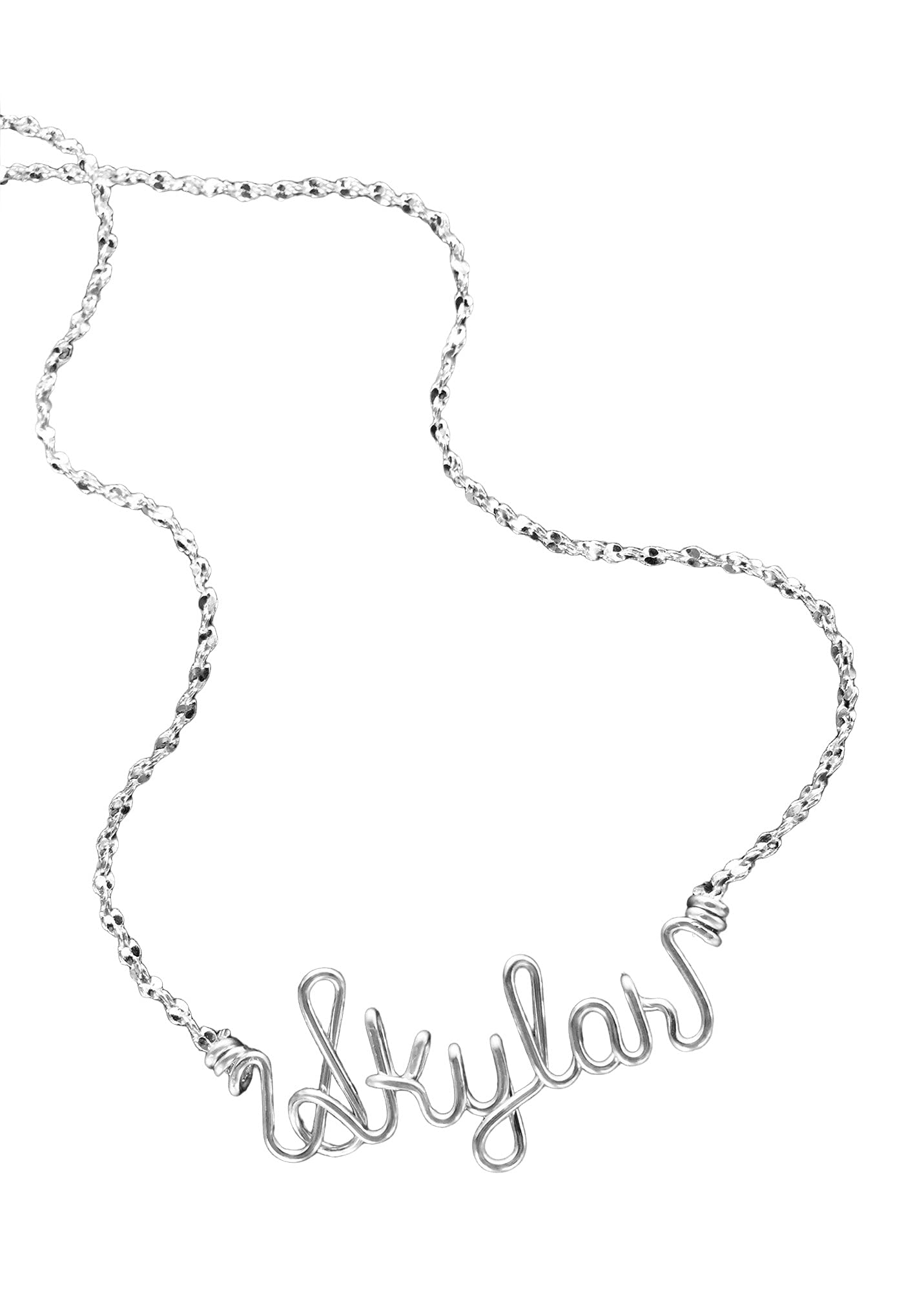 Personalized Silver Wire Name Necklace or Anklet~Charm and Swarovski Birthstone~Any Name~Custom Name Jewelry~Handcrafted gift for Mom, Child, Baby