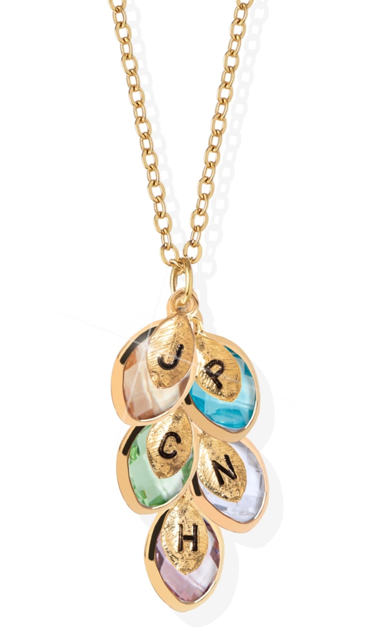 Mother's Day Gift for Grandma Necklace, Initial Necklaces for Women Personalized Jewelry for Women Birthstone Necklace, Grandkids Name Gifts for Mom Necklace Family, Unique – BSON-L-D
