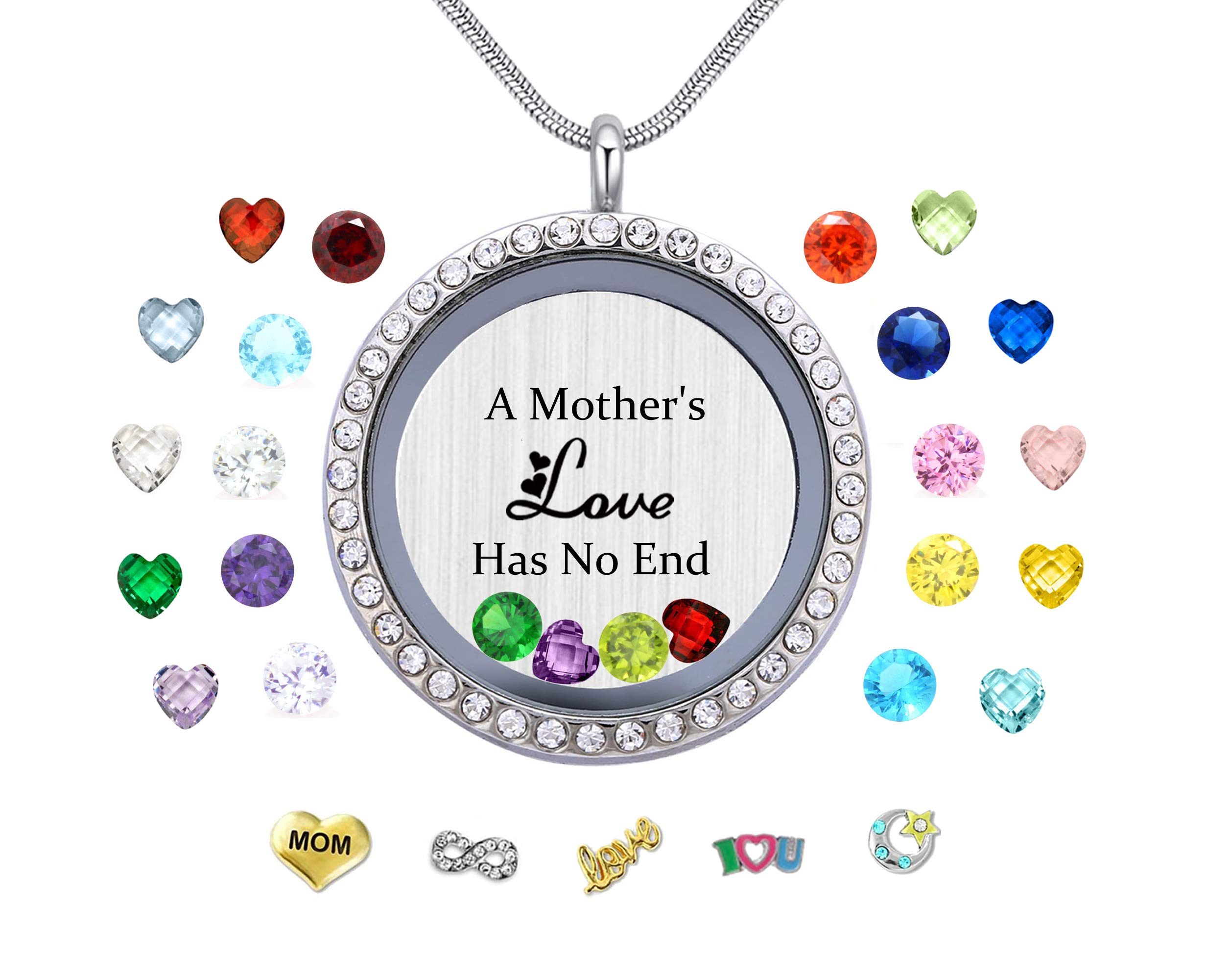 Veeshy Best Mom Mother Gift, Floating Charms Locket for Women