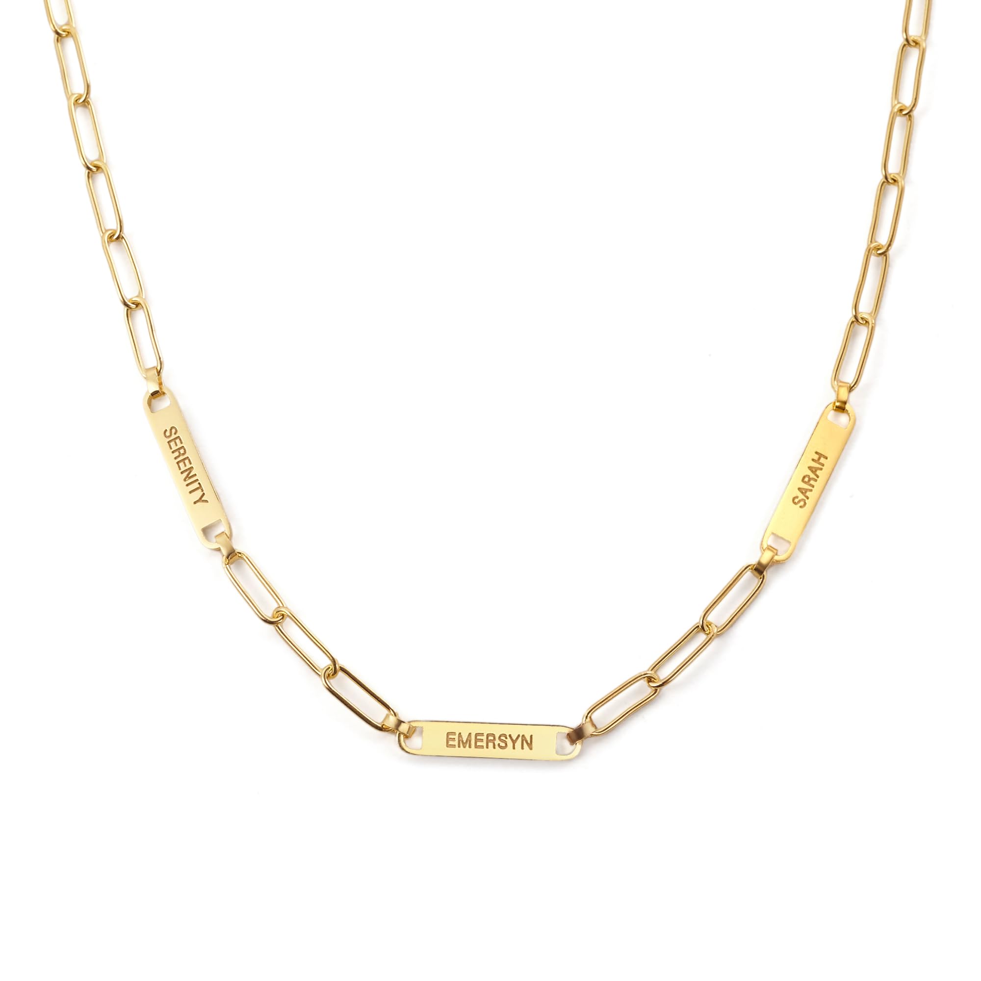 Personalized Gold Name Necklace, 3 Name Necklace, Kids Name Necklace for Mom, Mom Necklace, Jewelry Gift for Mom