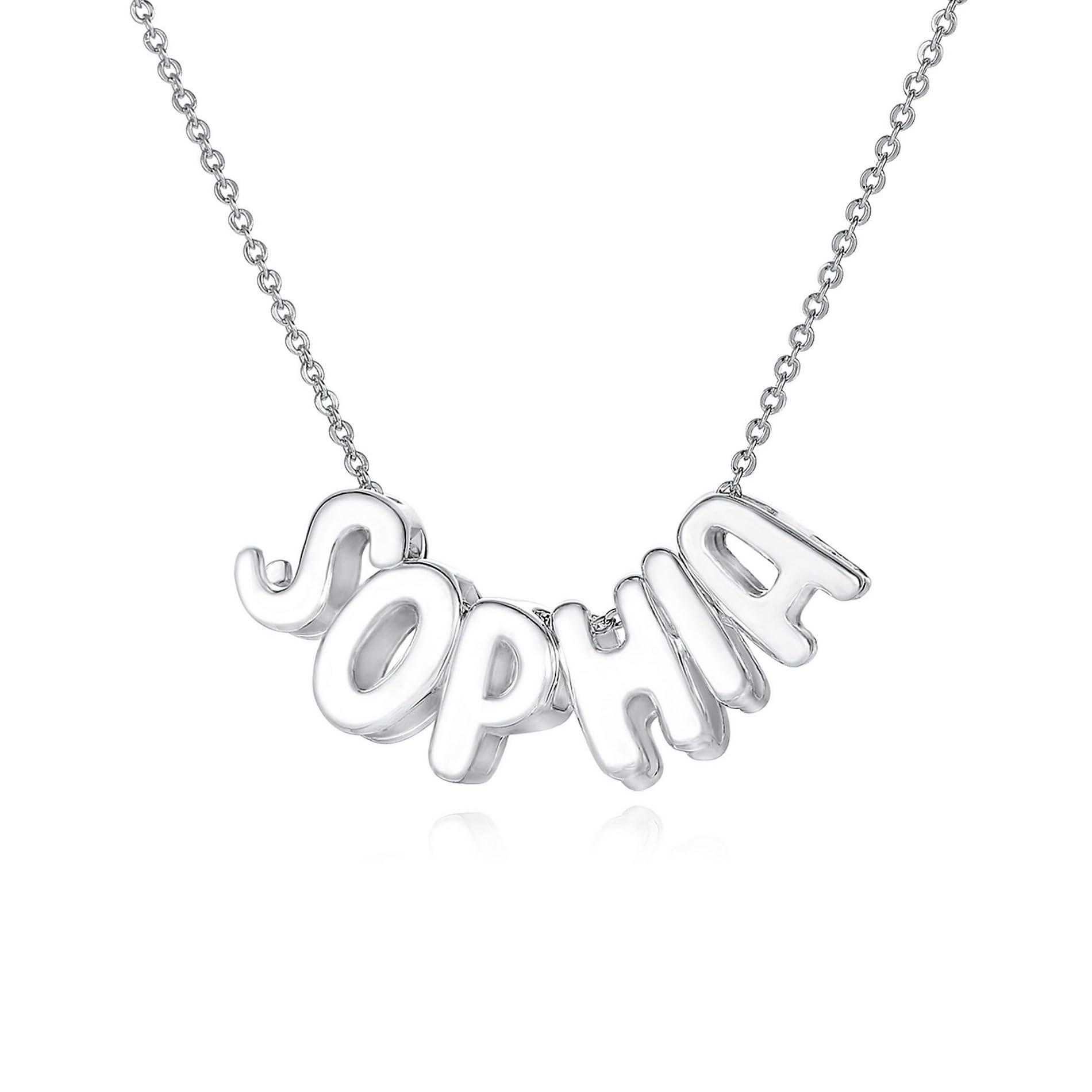 Custom Bubble Name Necklaces for Women Personalized Bubble Letter Necklace Gold/Silver/Rosegold Balloon Letter Name Necklace Personalized Bubble Initial Necklace for Mom Girlfriend Wife