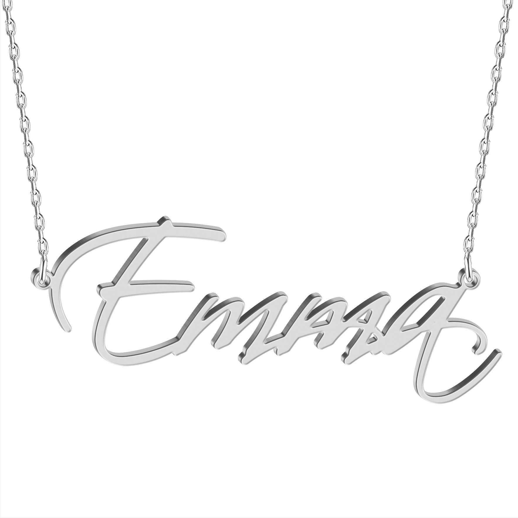Custom Name Necklace 18K Gold Plated Sterling Silver Personalized Script Nameplate Jewelry Gift for Women
