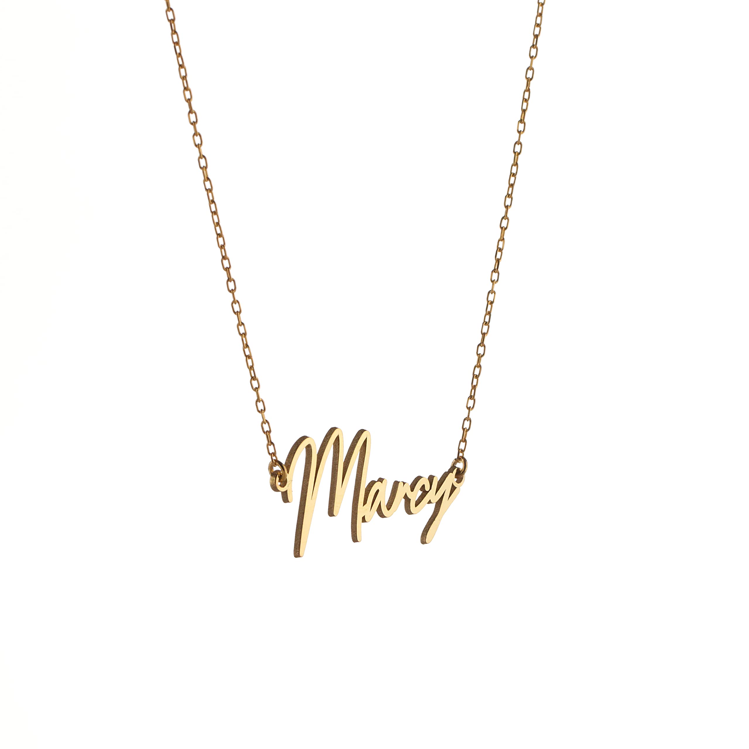 14k Solid Gold Name Necklace, Custom Made Personalized Pendant, Adjustable Chain for Unique Jewelry Gift